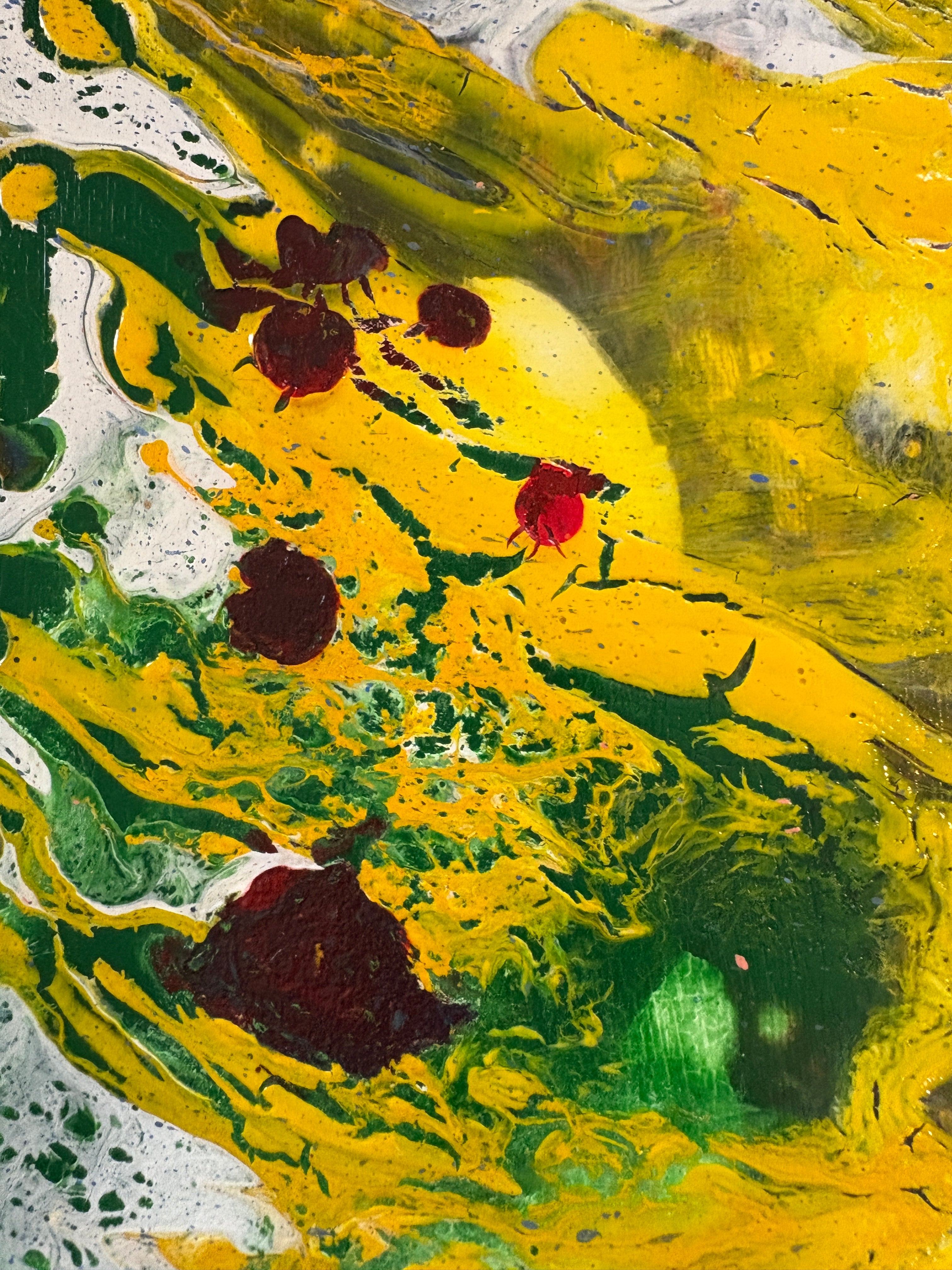 Vibrant swirling multicolours - Original Acrylic Abstract painting 40 x 50 cm