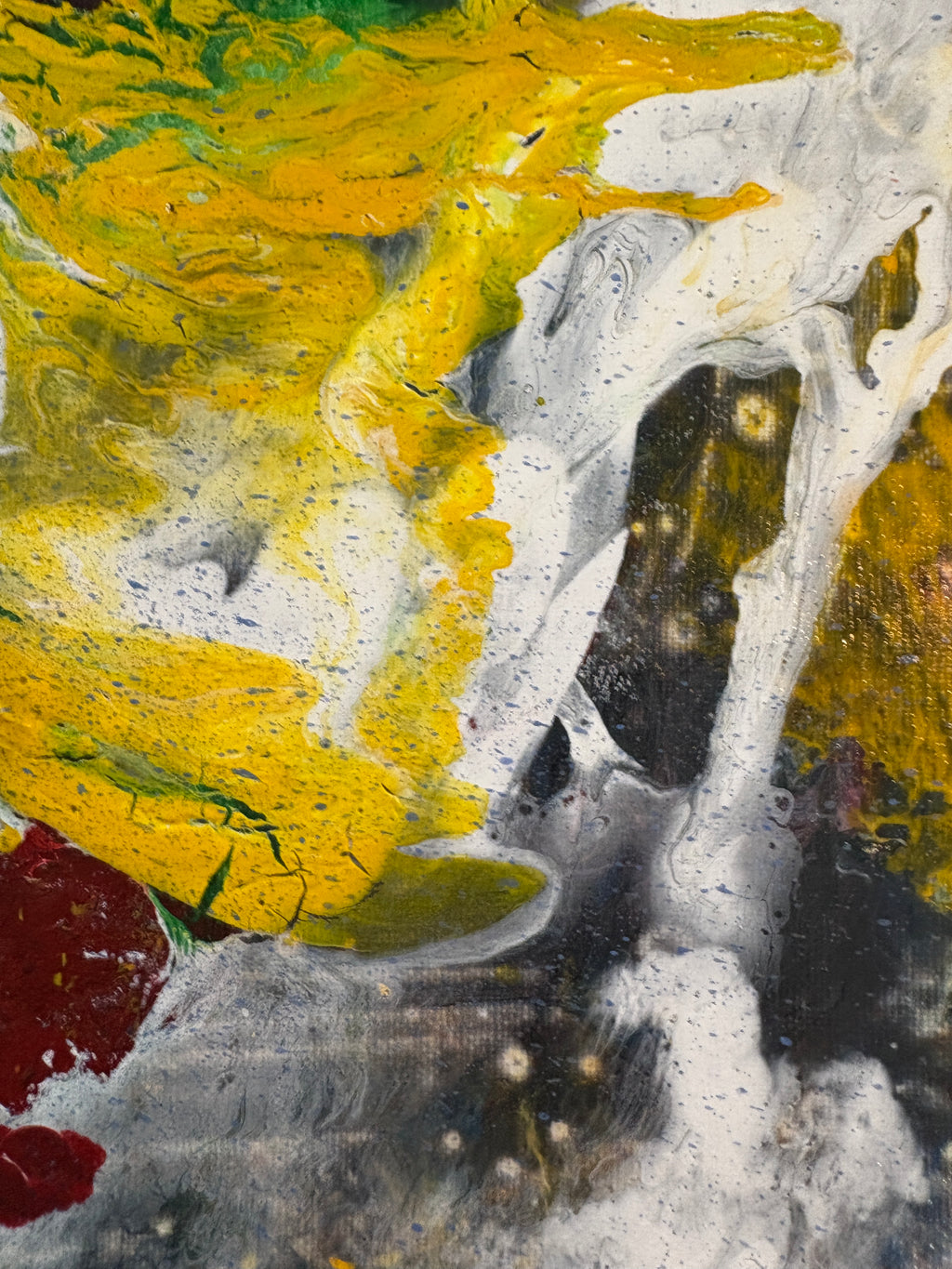Vibrant swirling multicolours - Original Acrylic Abstract painting 40 x 50 cm