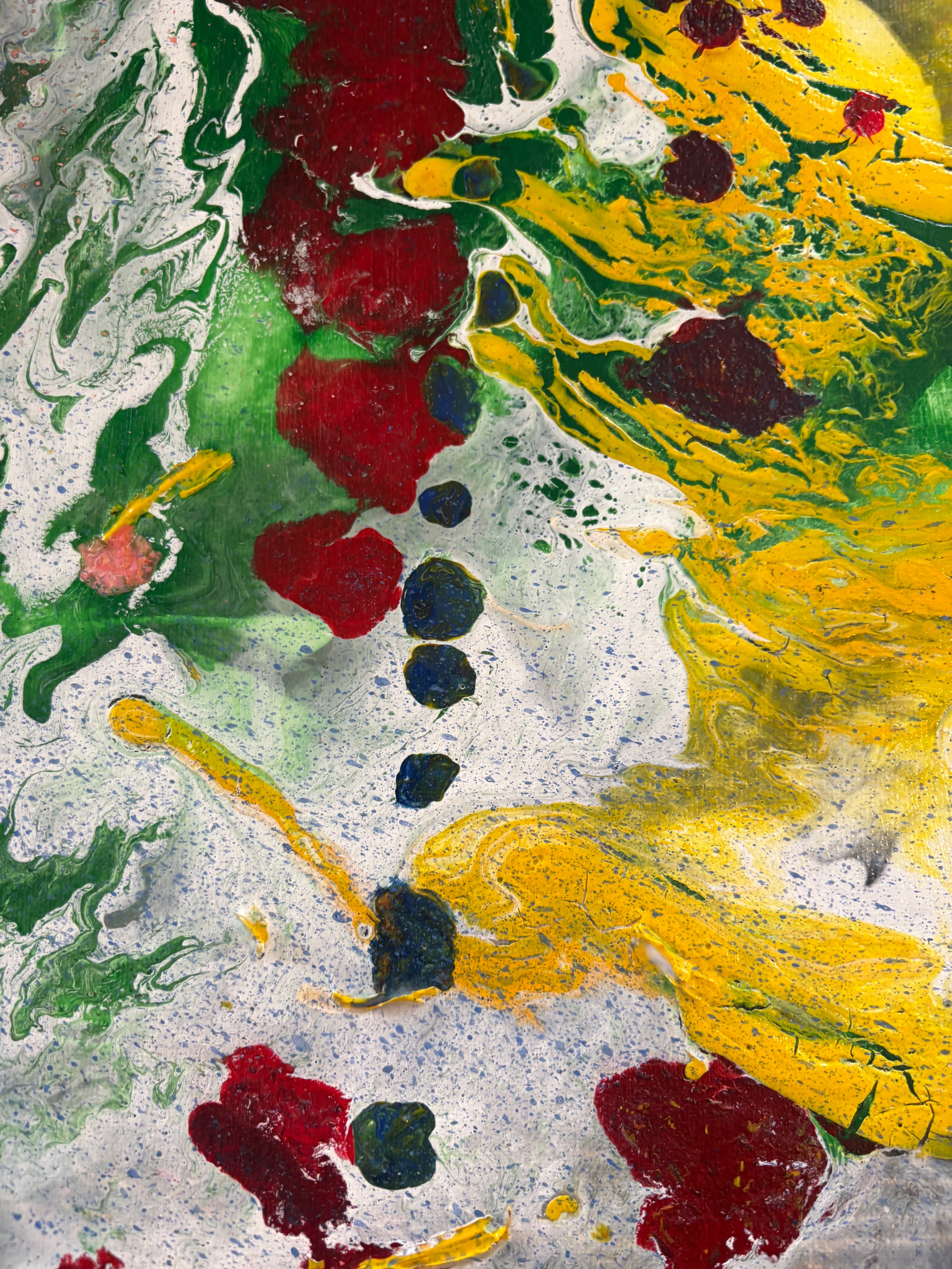 Vibrant swirling multicolours - Original Acrylic Abstract painting 40 x 50 cm