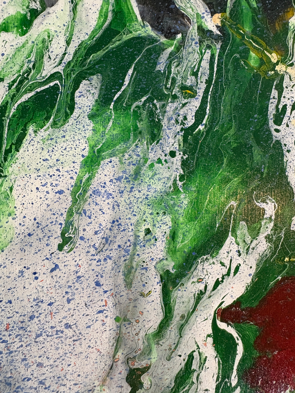 Vibrant swirling multicolours - Original Acrylic Abstract painting 40 x 50 cm