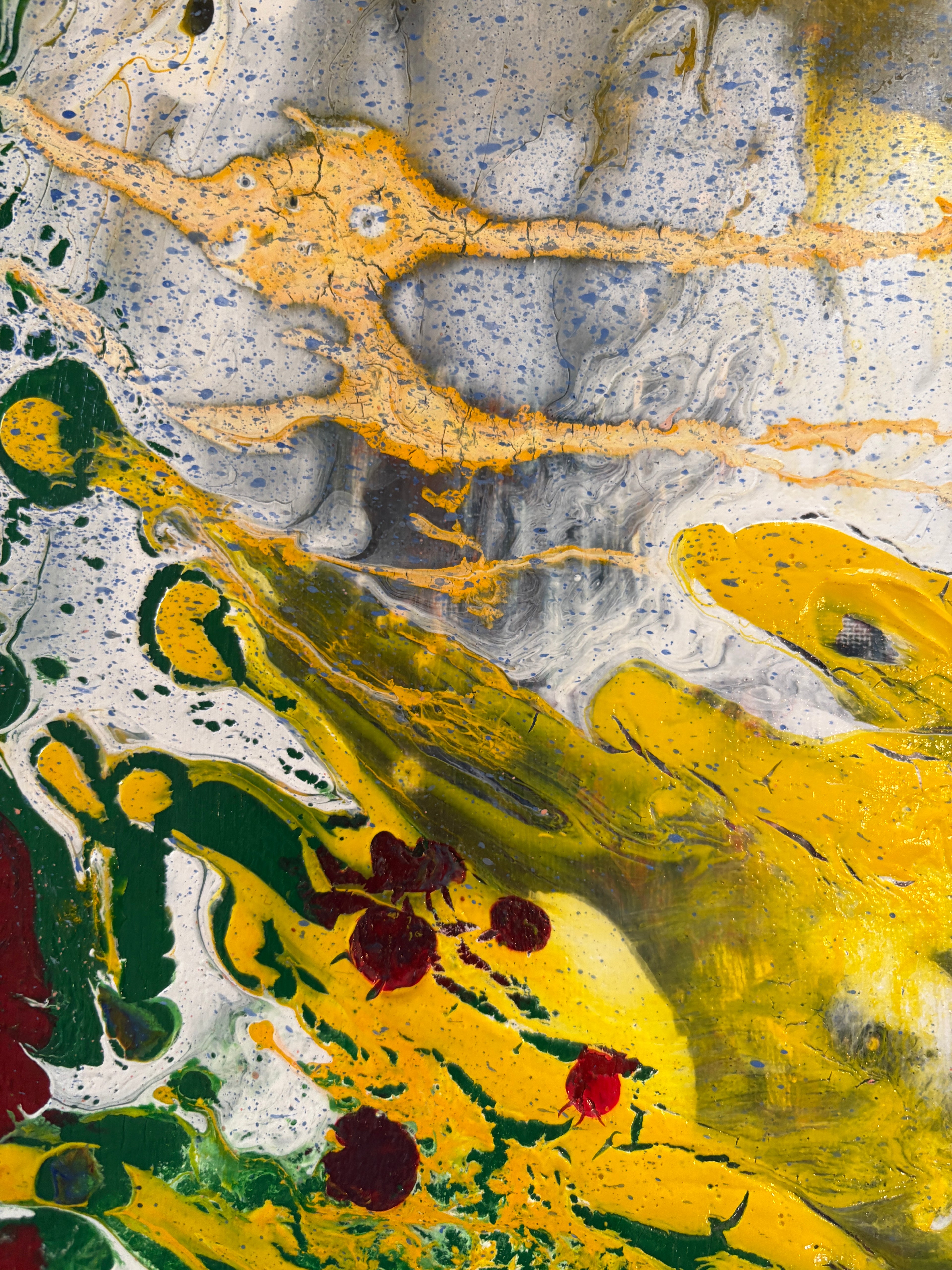 Vibrant swirling multicolours - Original Acrylic Abstract painting 40 x 50 cm