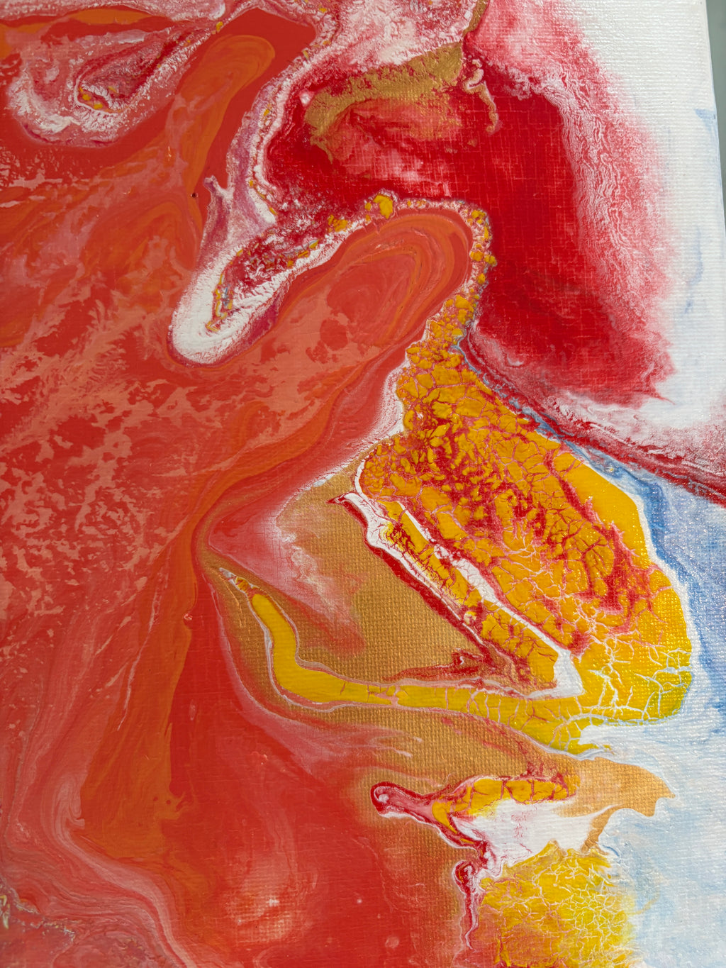 Solar Swirling multicolours - Original Acrylic Abstract painting 30 x 40 cm