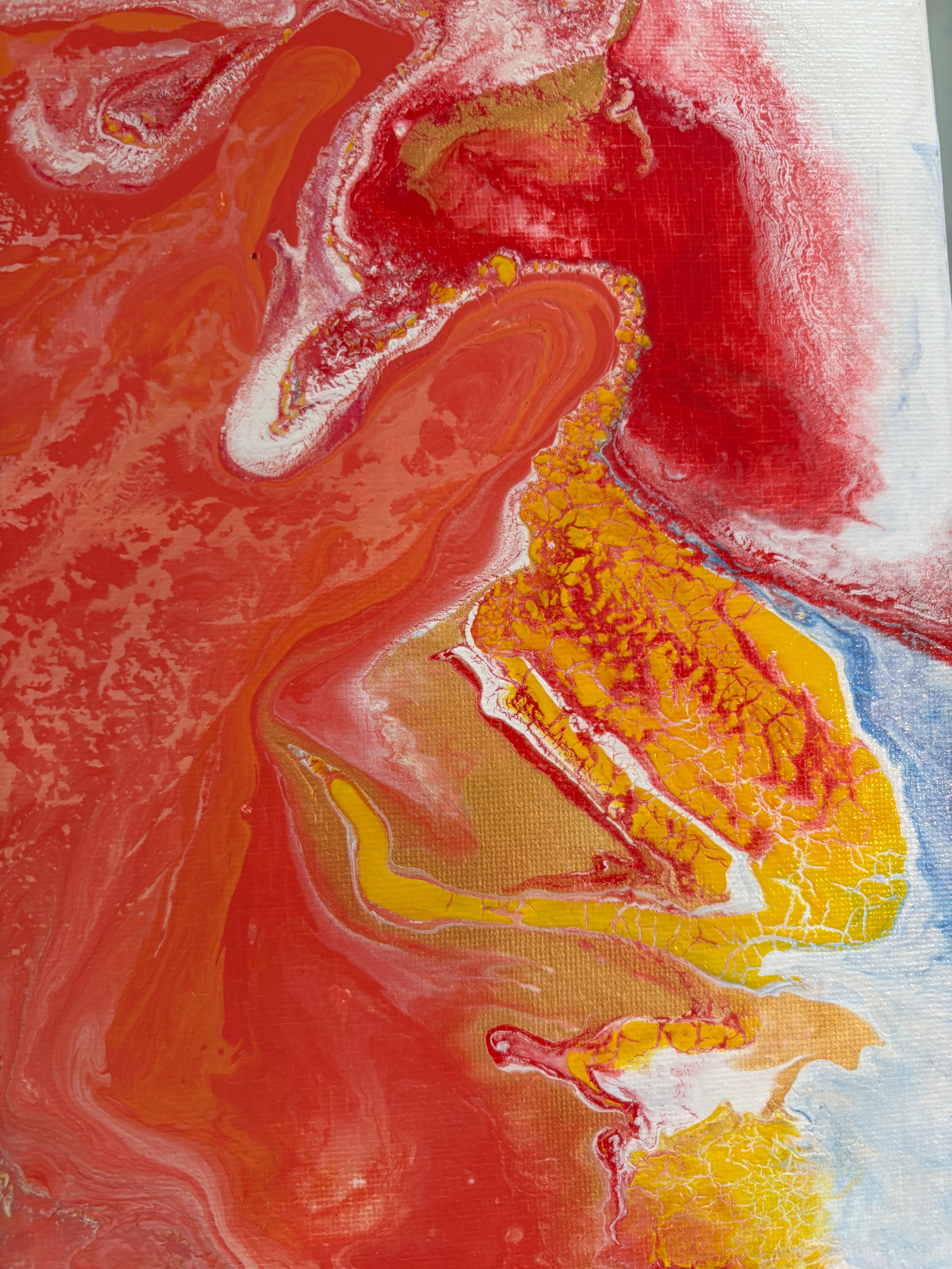 Solar Swirling multicolours - Original Acrylic Abstract painting 30 x 40 cm