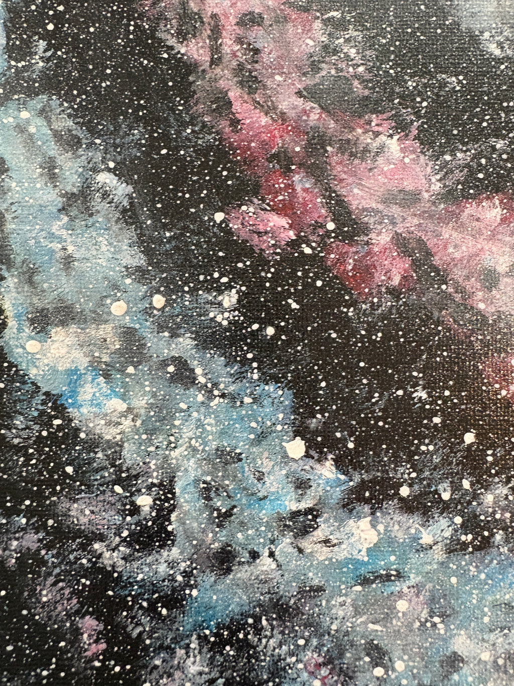 Blue Pink Spiral galaxy- Original Acrylic painting 40 x 30 cm