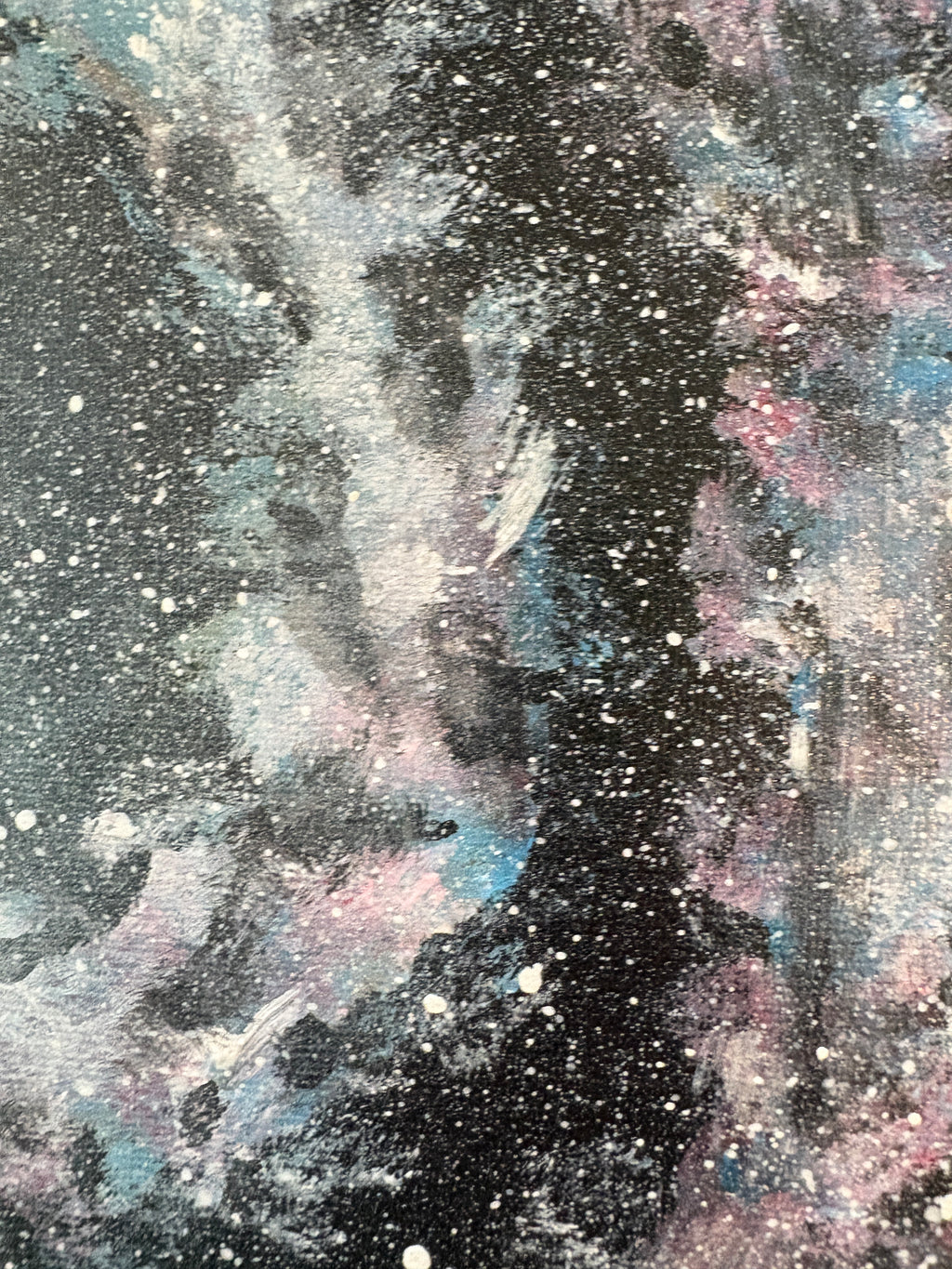 Blue Pink Spiral galaxy- Original Acrylic painting 40 x 30 cm
