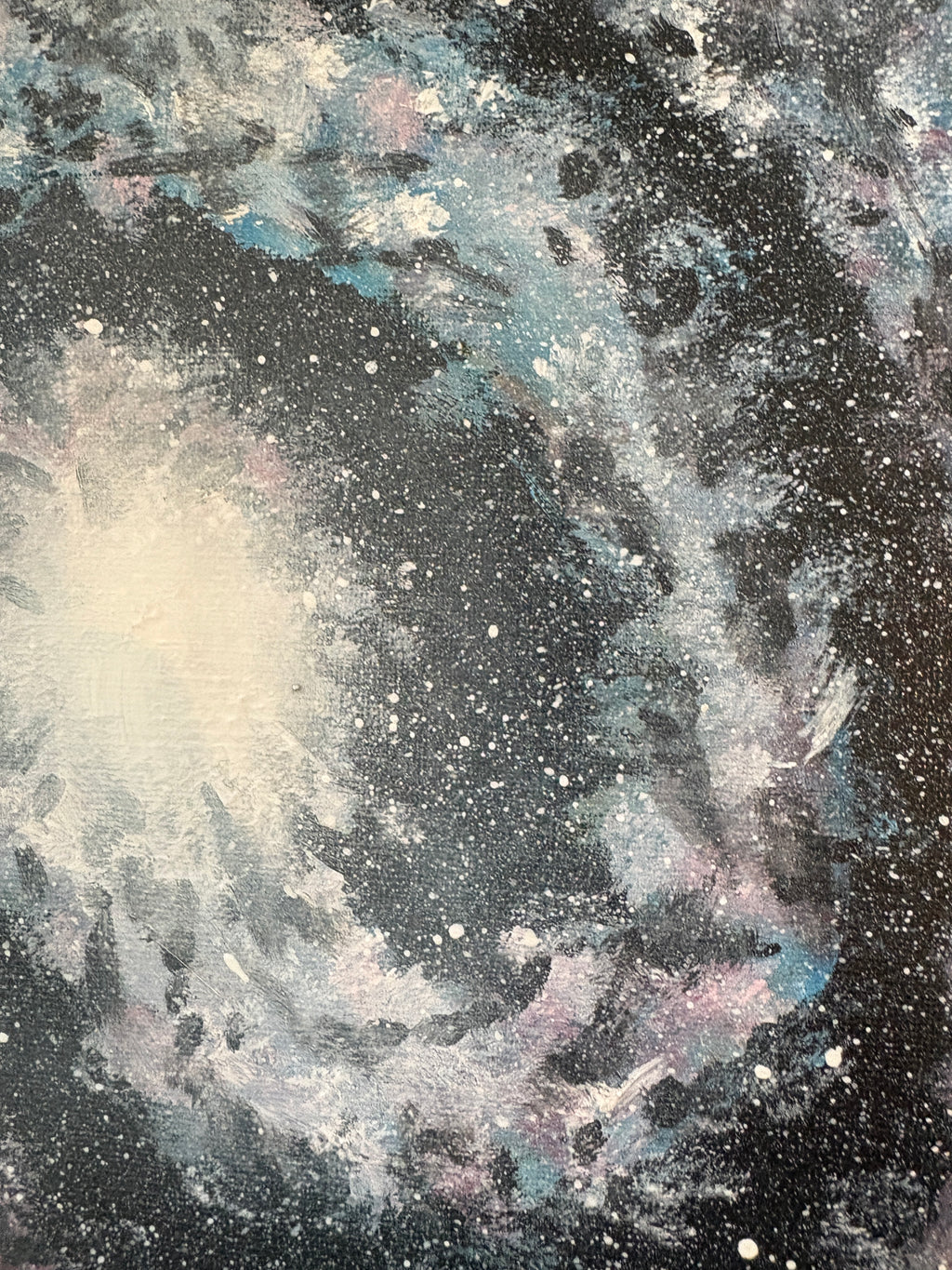 Blue Pink Spiral galaxy- Original Acrylic painting 40 x 30 cm