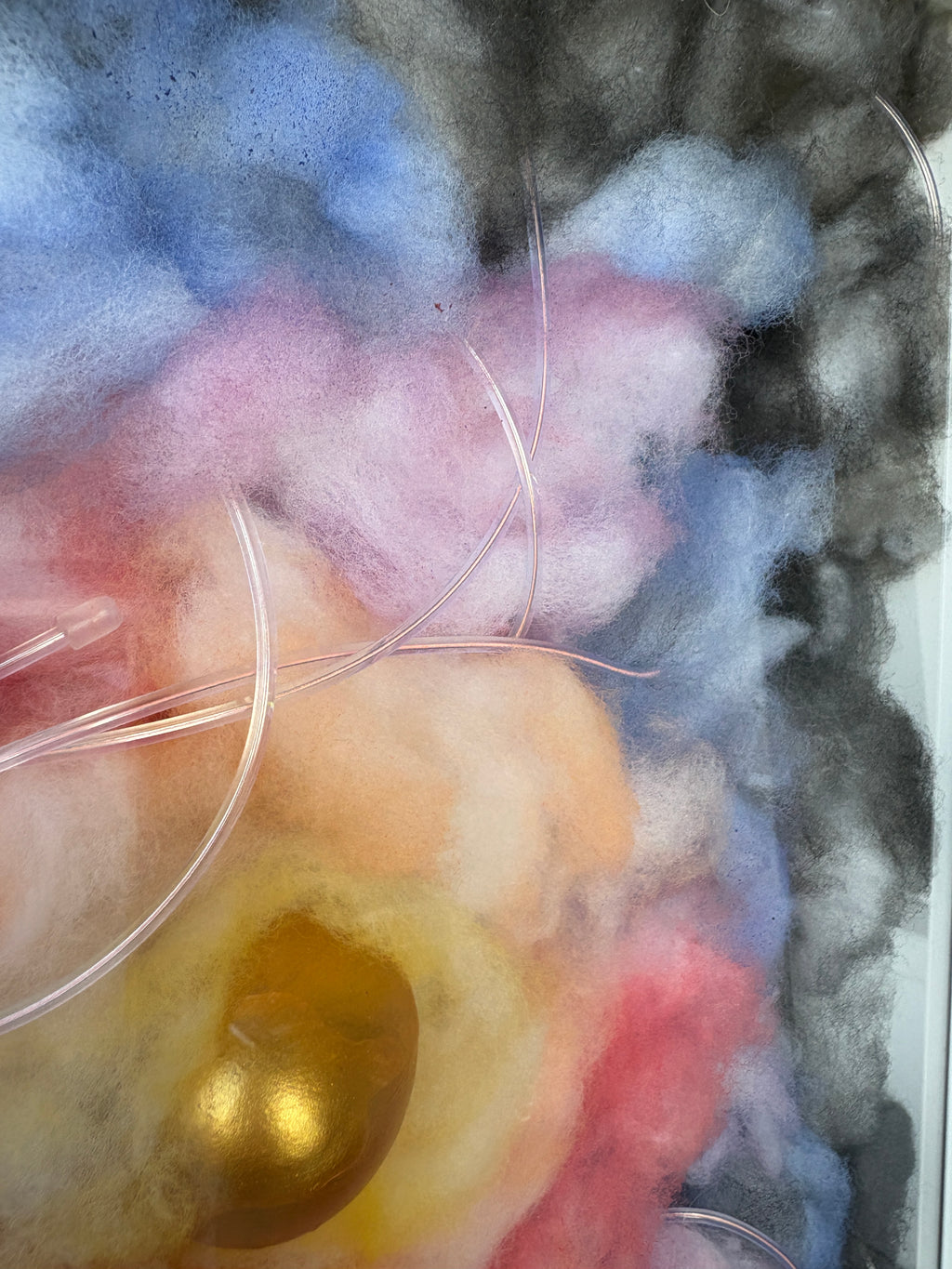 Shadow Box Mystery 4 - Egg in multicoloured flashing sky - box frame - 37 x 37 x 6cm