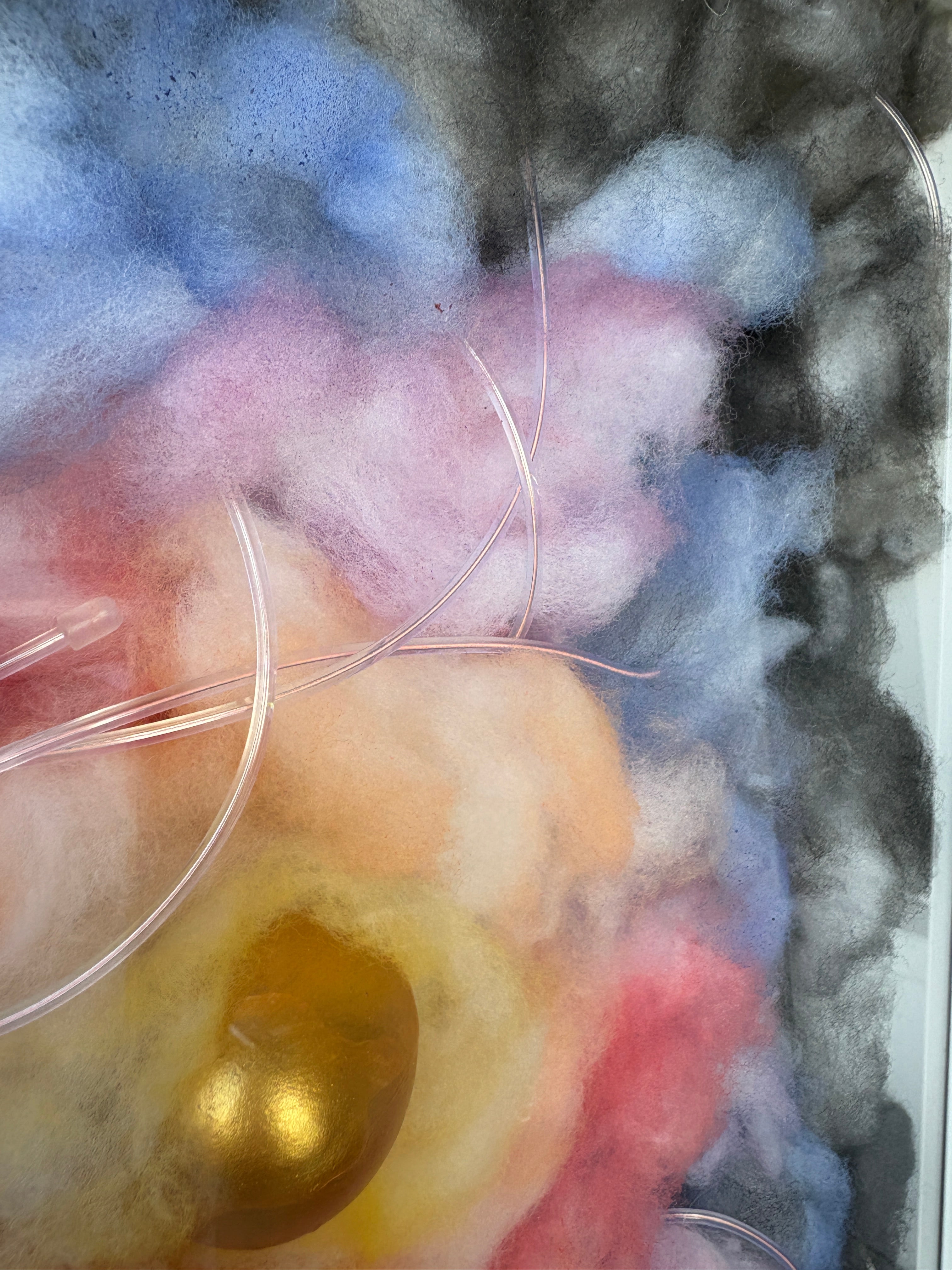 Shadow Box Mystery 4 - Egg in multicoloured flashing sky - box frame - 37 x 37 x 6cm