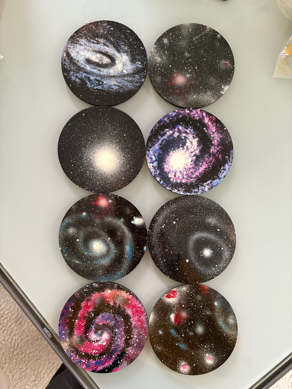 Distant multiple galaxies spacescape - Original Acrylic painting 40 x 30 cm