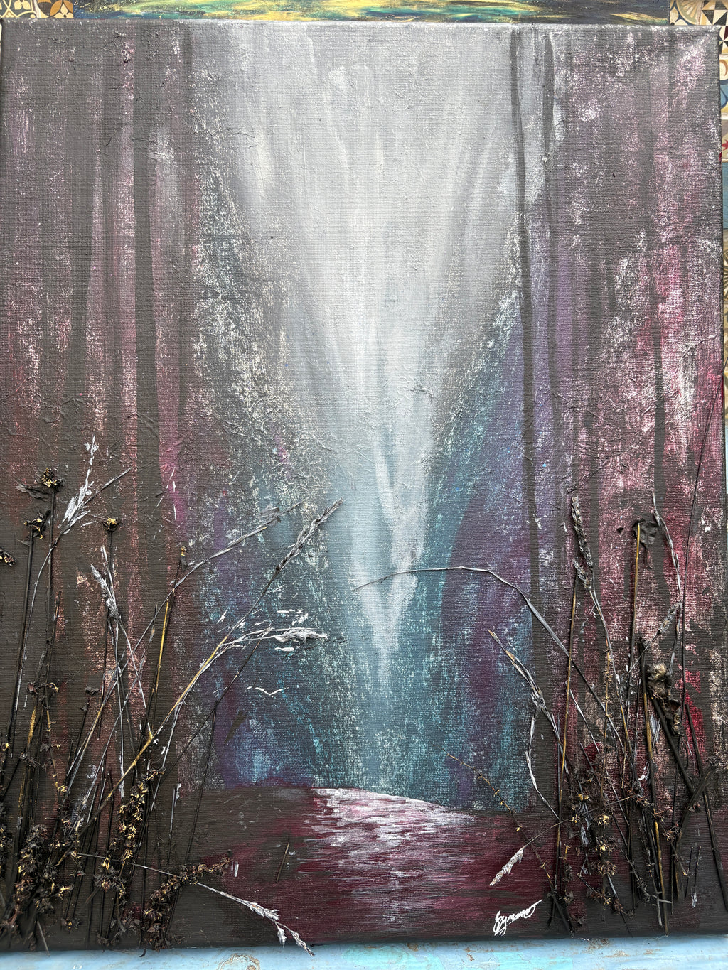 Wild Renewal - Original Mixed‑Media Abstract Painting in Acrylic, Ink & Dried Botanicals