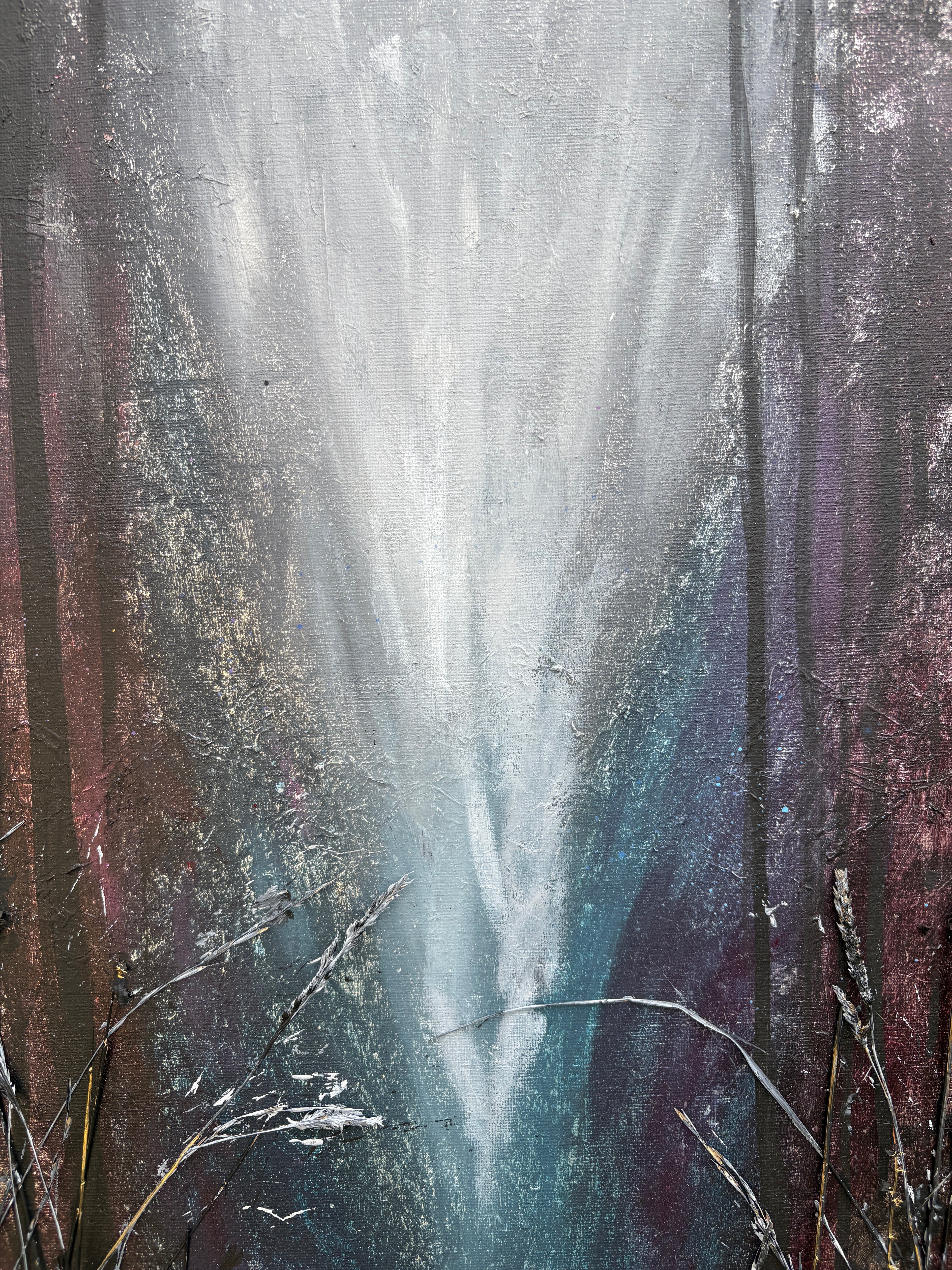 Wild Renewal - Original Mixed‑Media Abstract Painting in Acrylic, Ink & Dried Botanicals