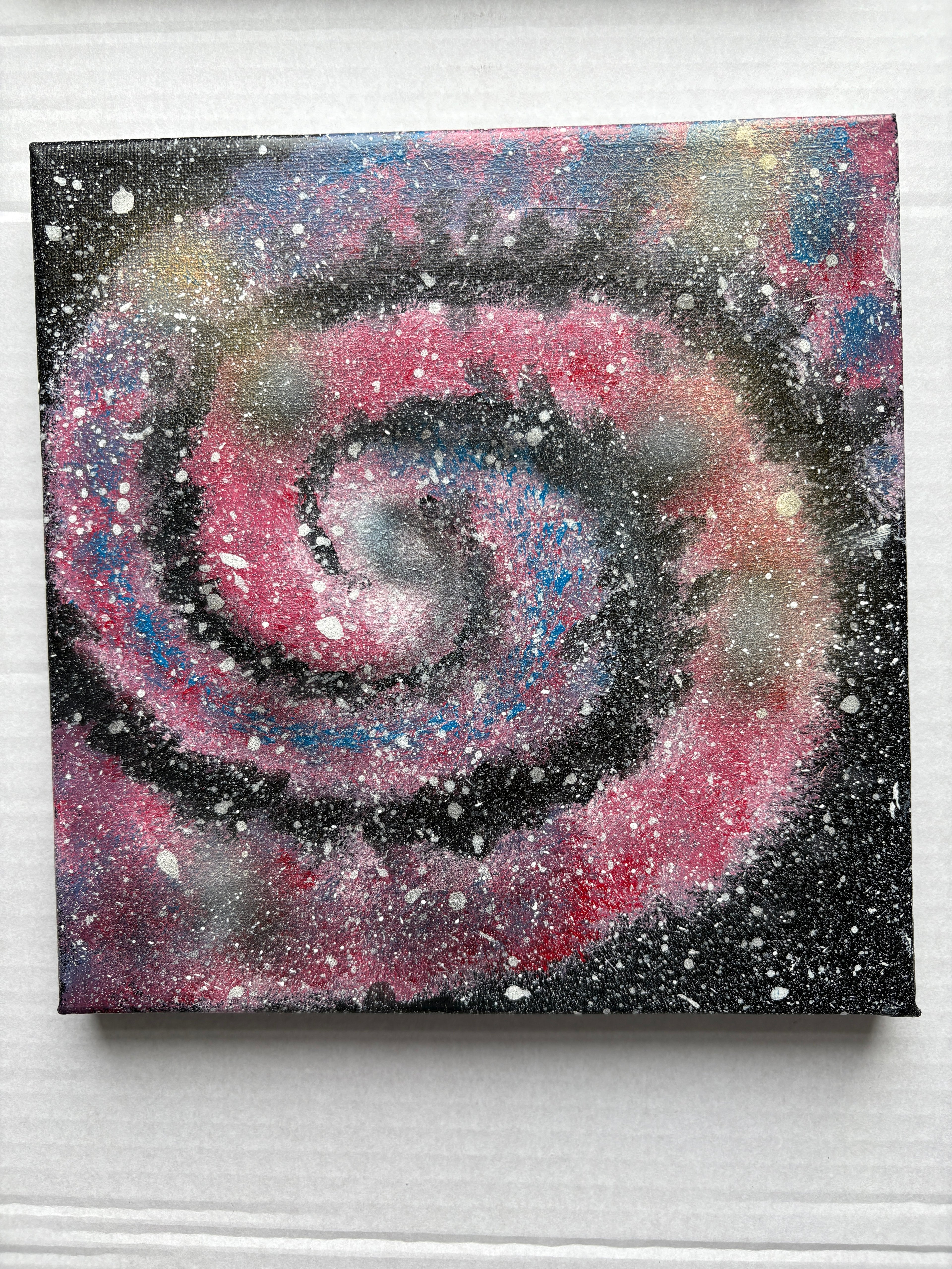 Galaxies - 4 Spacescapes - Original Acrylic painting - 20 x 20 cm