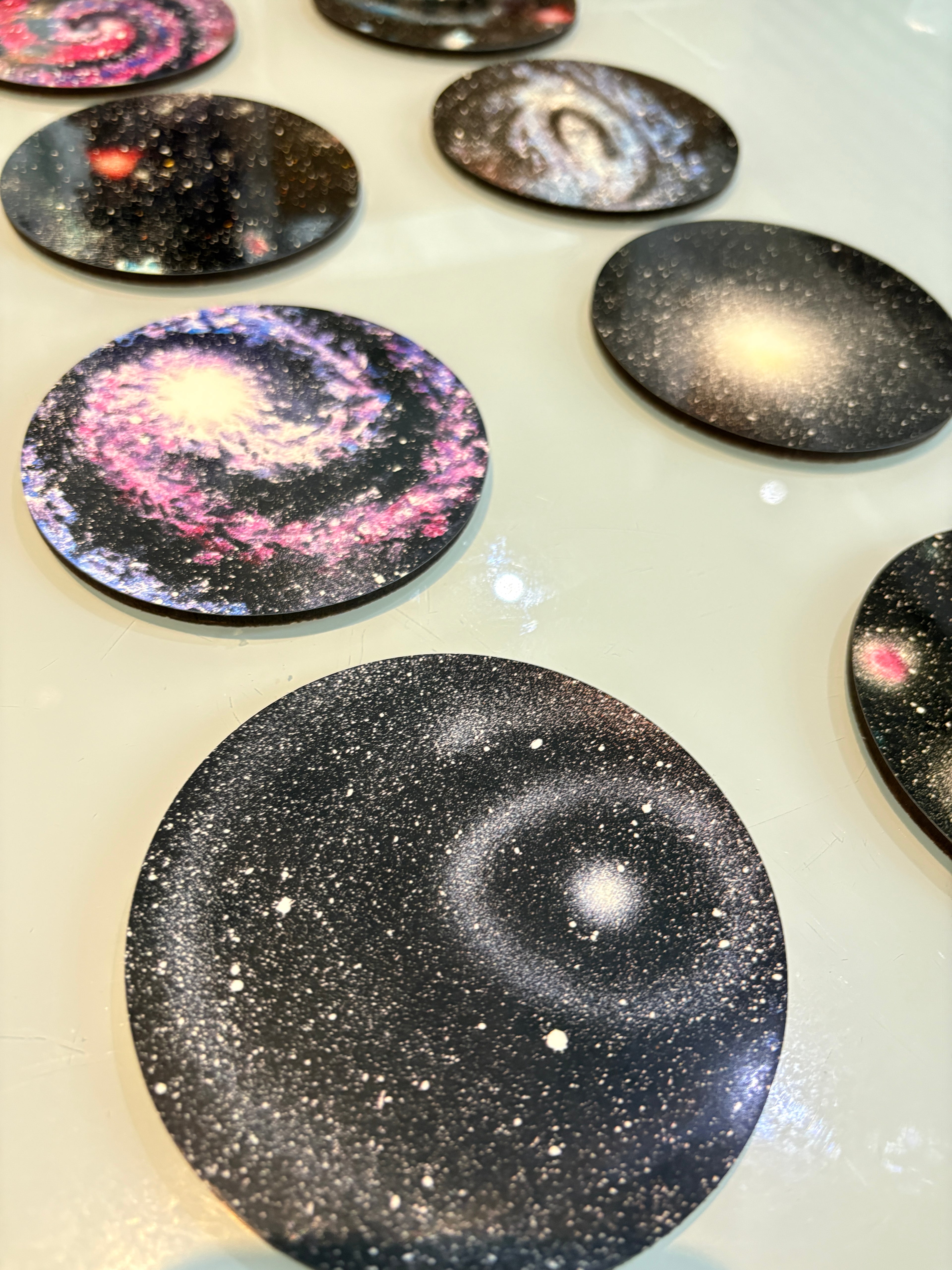 Set A of 8 galaxy paintings Art drink coasters 10cm