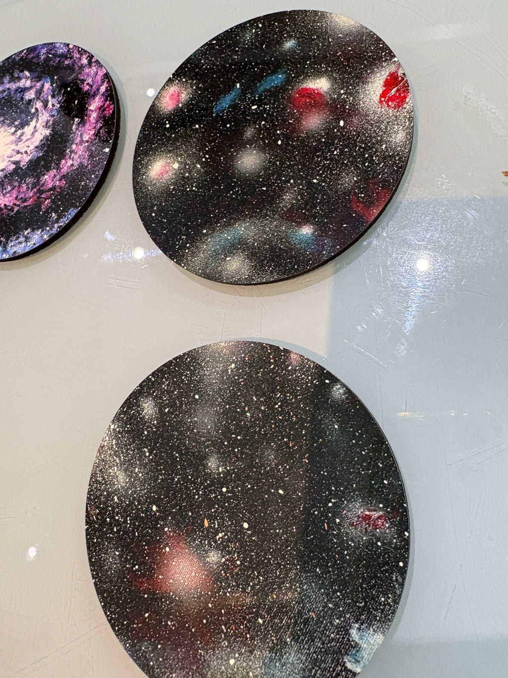 Set B of 8 galaxy paintings Art drink coasters 10cm