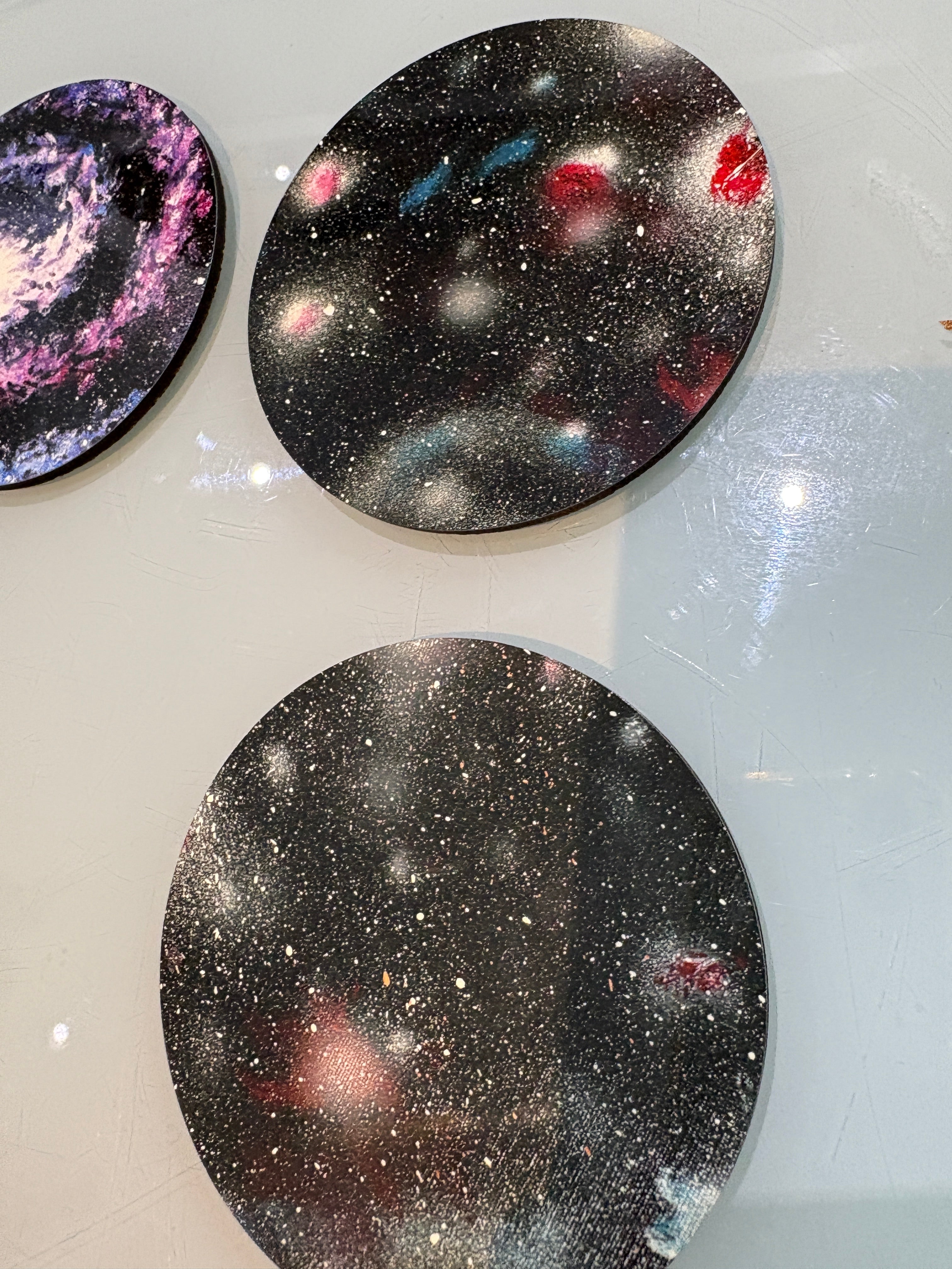 Set B of 8 galaxy paintings Art drink coasters 10cm