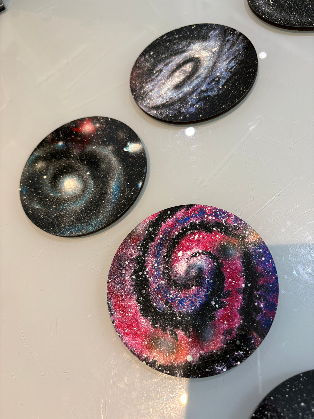 Set B of 8 galaxy paintings Art drink coasters 10cm