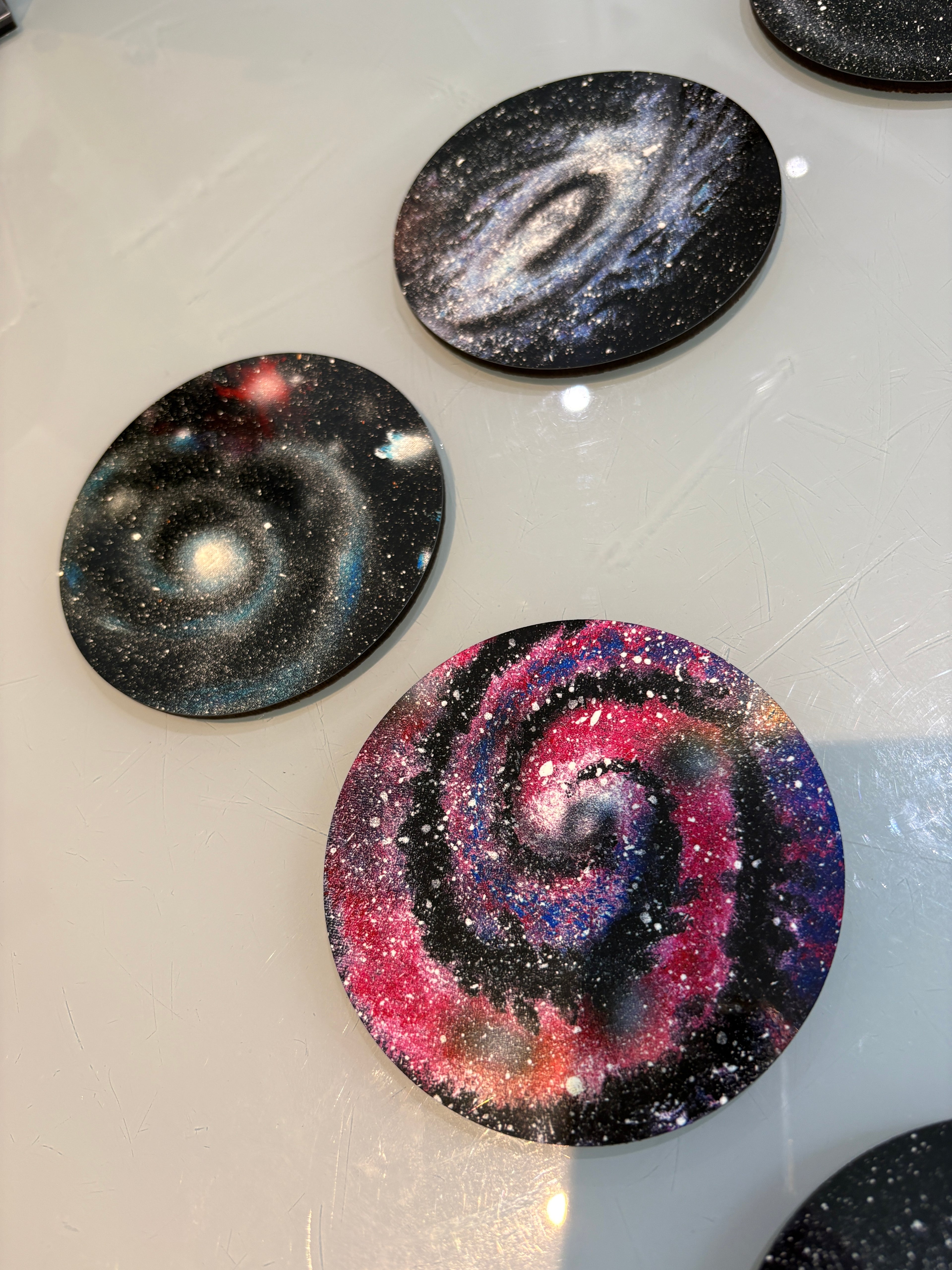 Set B of 8 galaxy paintings Art drink coasters 10cm