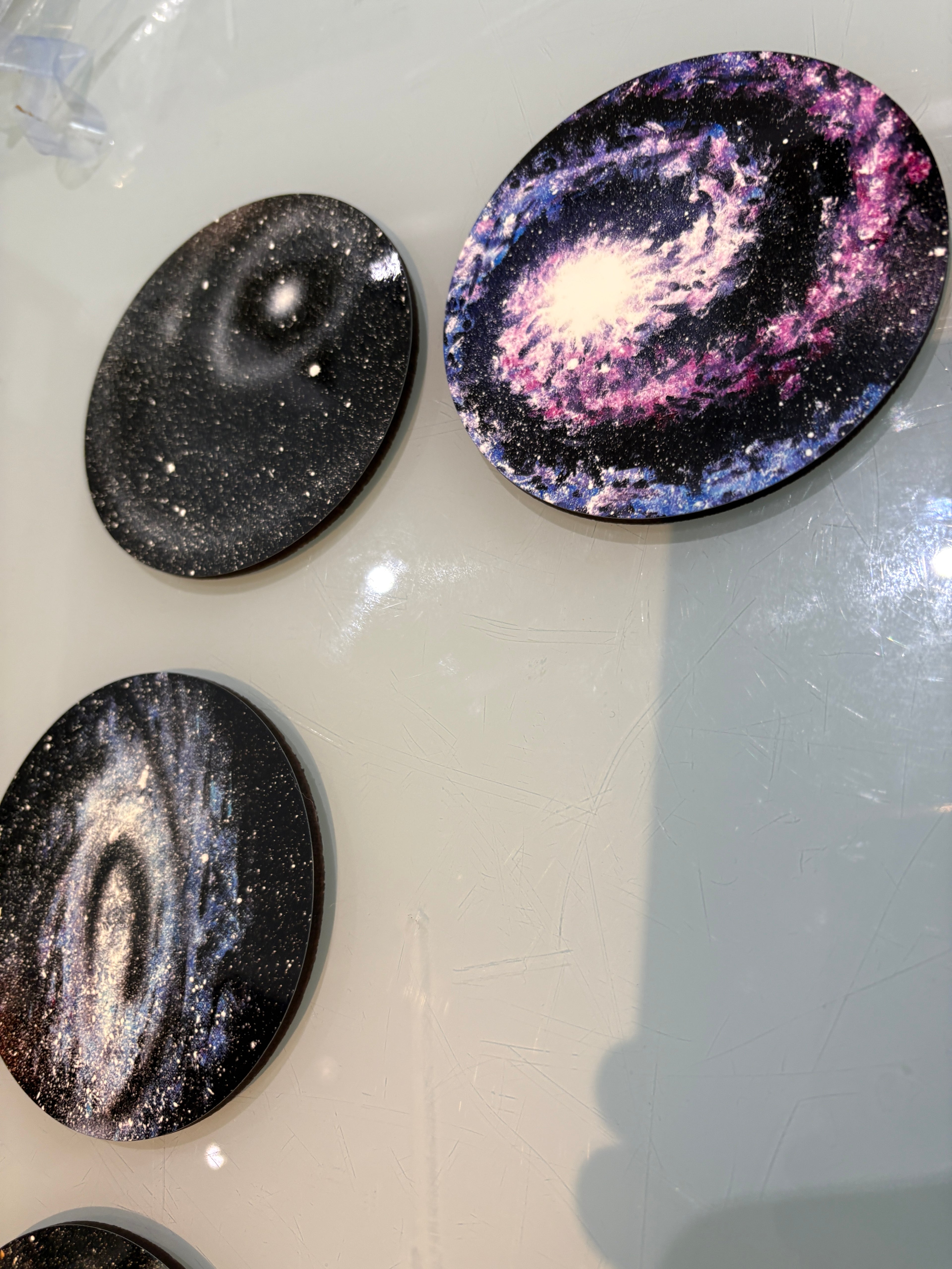 Set B of 8 galaxy paintings Art drink coasters 10cm