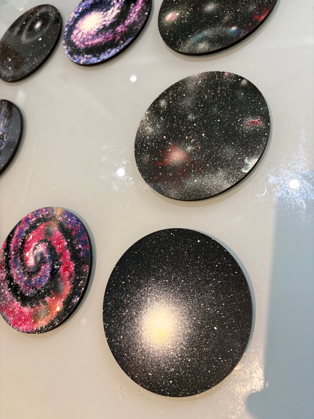 Set B of 8 galaxy paintings Art drink coasters 10cm