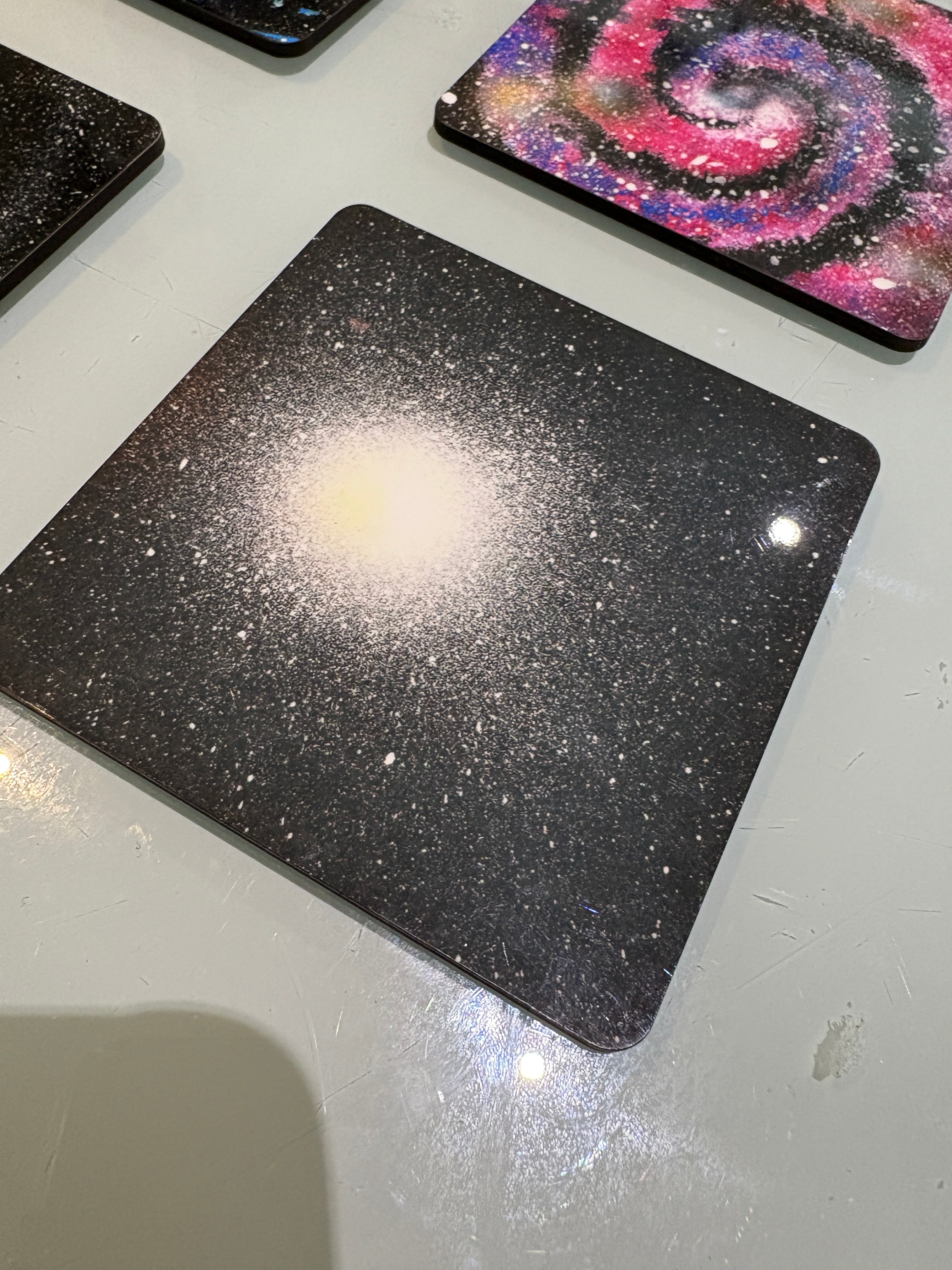 Set C of 4 Galaxy paintings Art square drink coasters 10cm