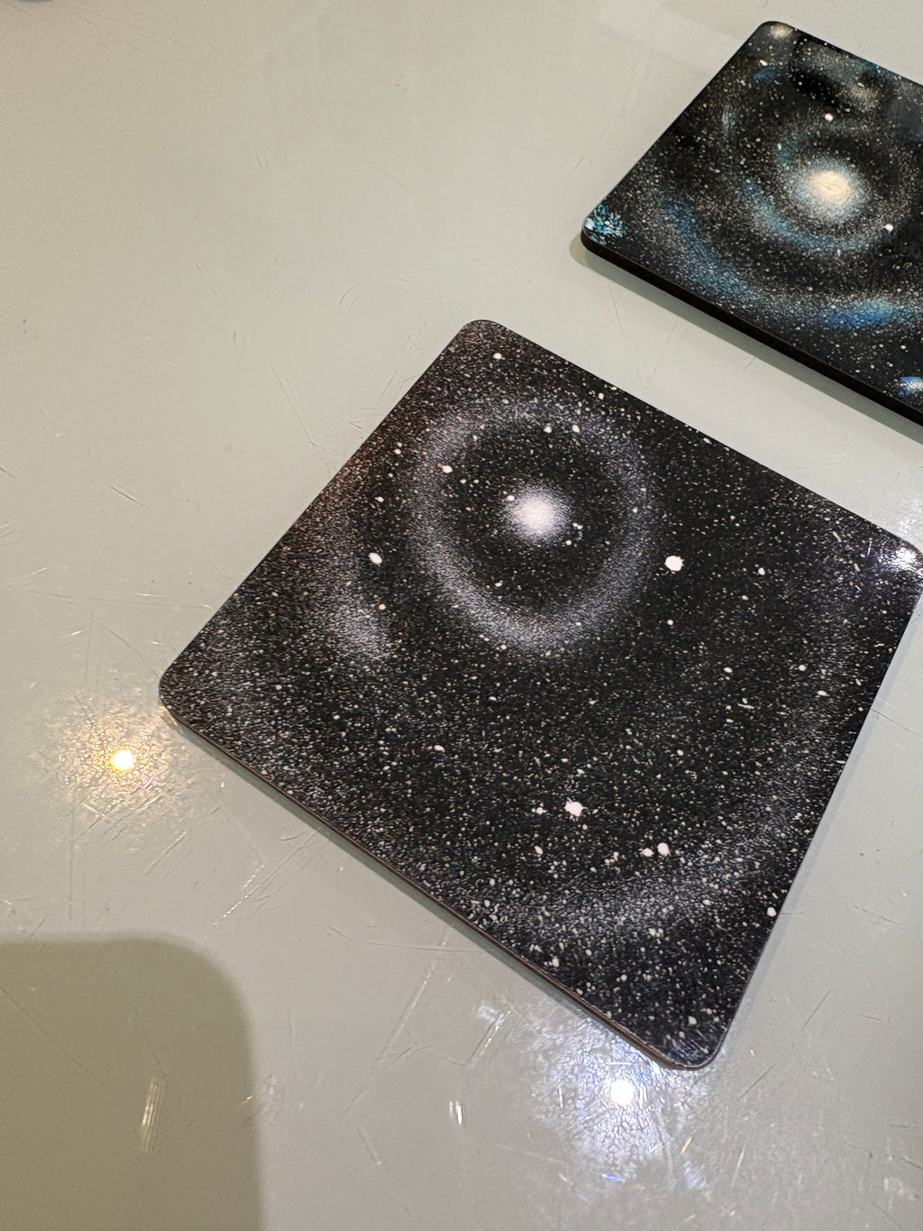 Set C of 4 Galaxy paintings Art square drink coasters 10cm