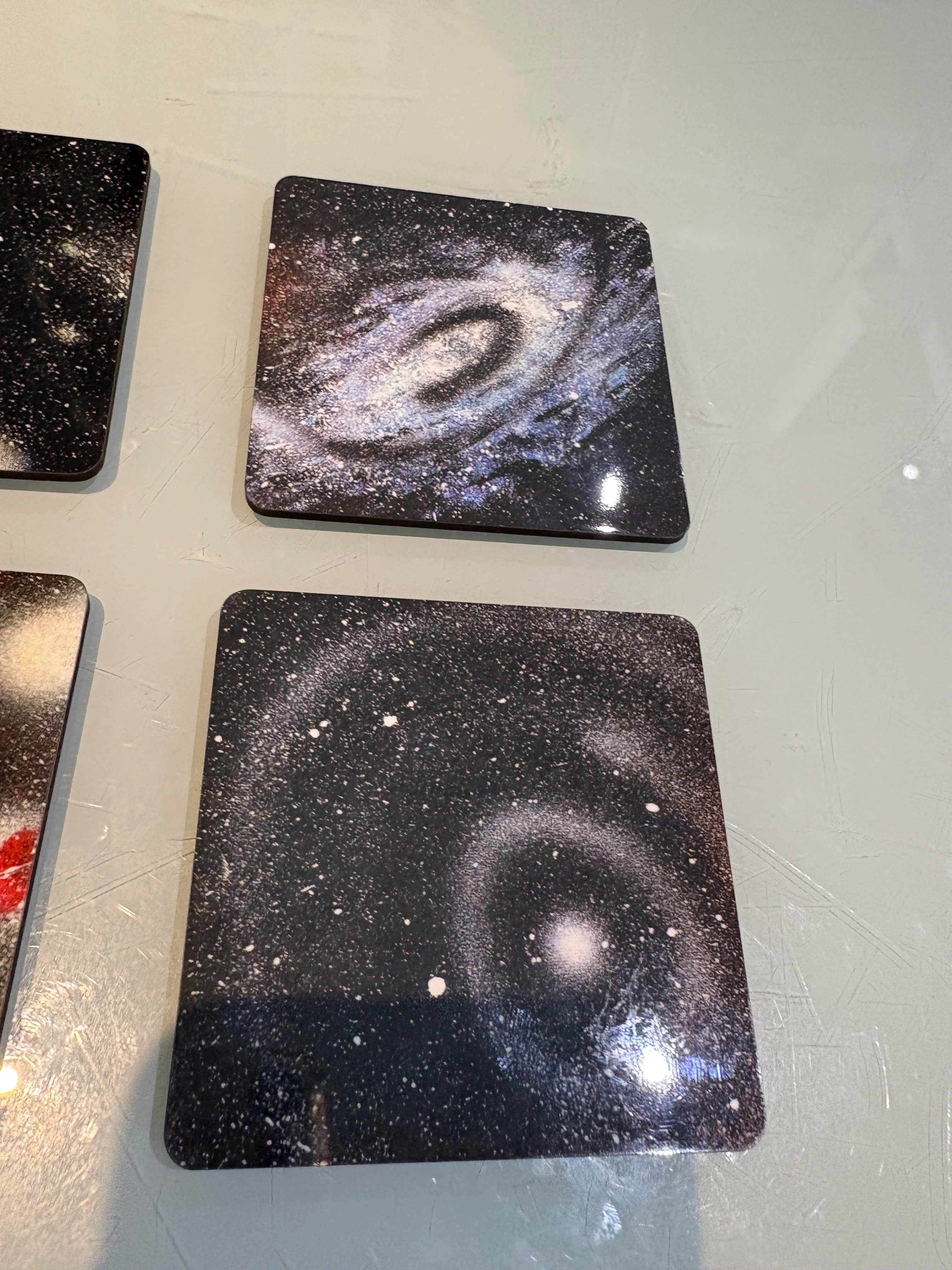 Set D of 4 Galaxy paintings Art square drink coasters 10cm