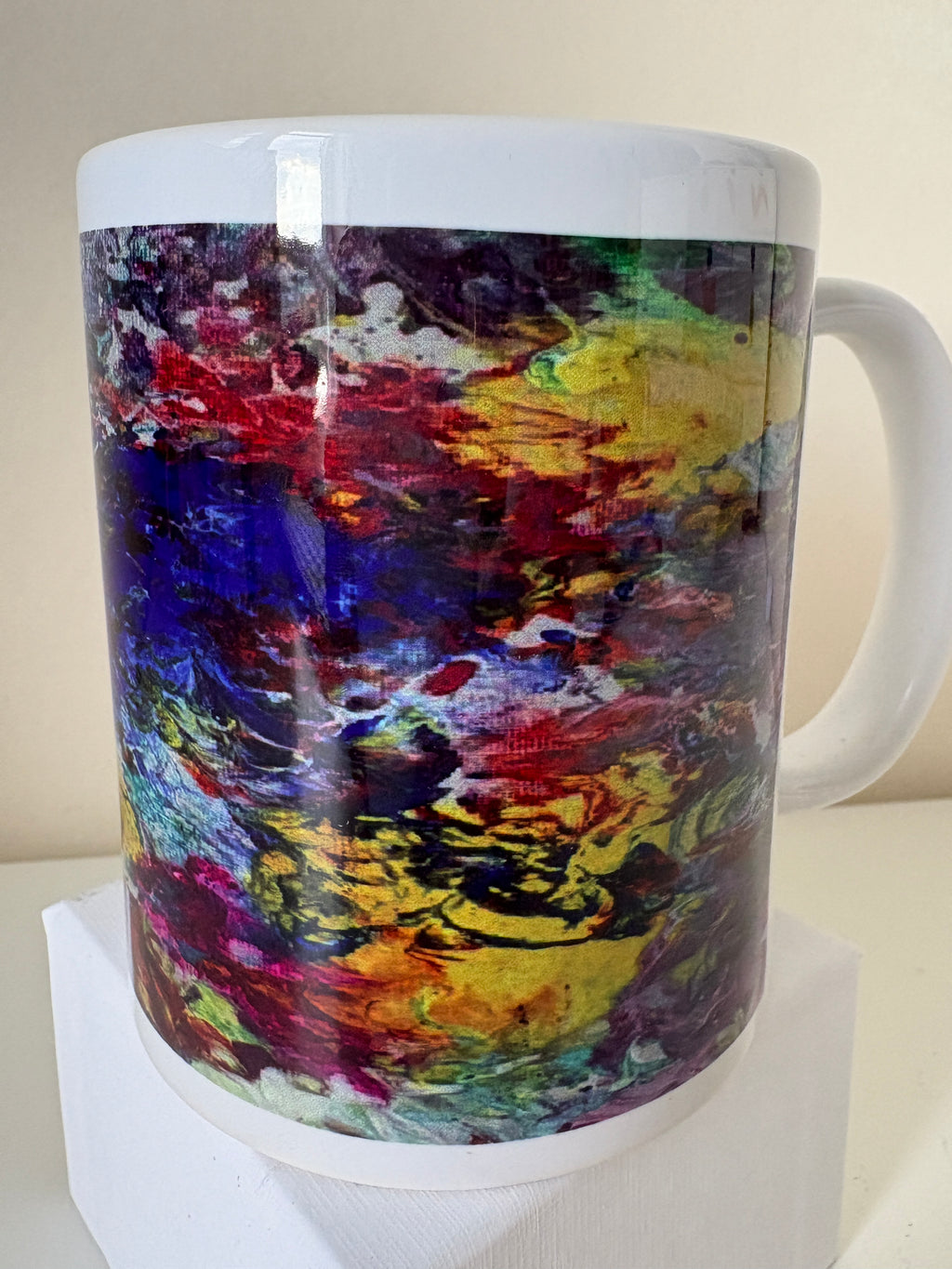 Set A of 4 Bright original design abstract Art Mugs (9oz/250ml)