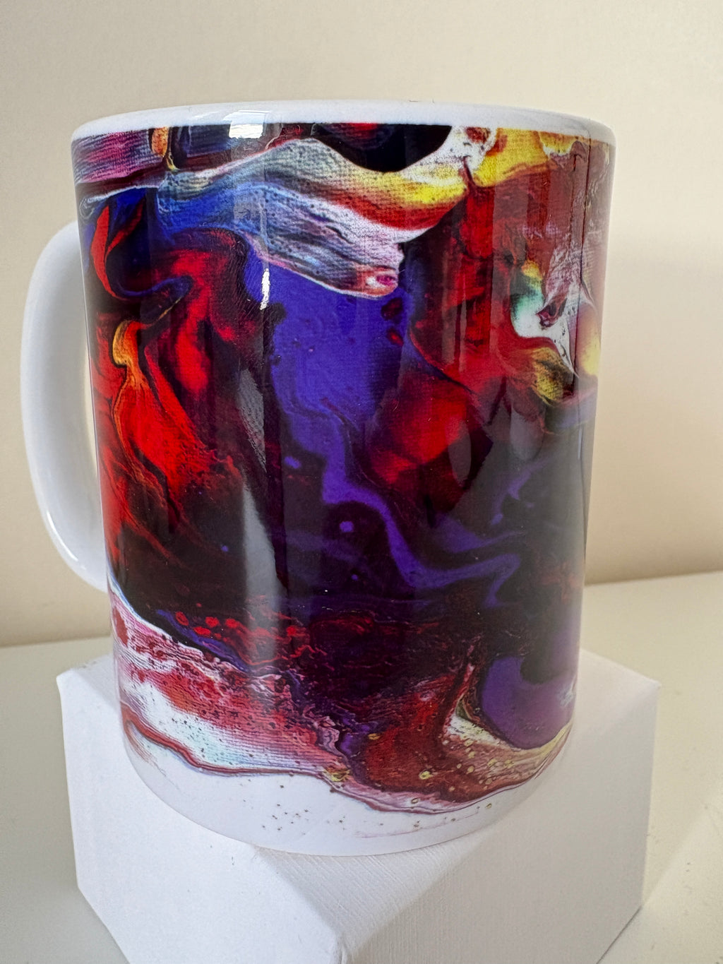 Set A of 4 Bright original design abstract Art Mugs (9oz/250ml)