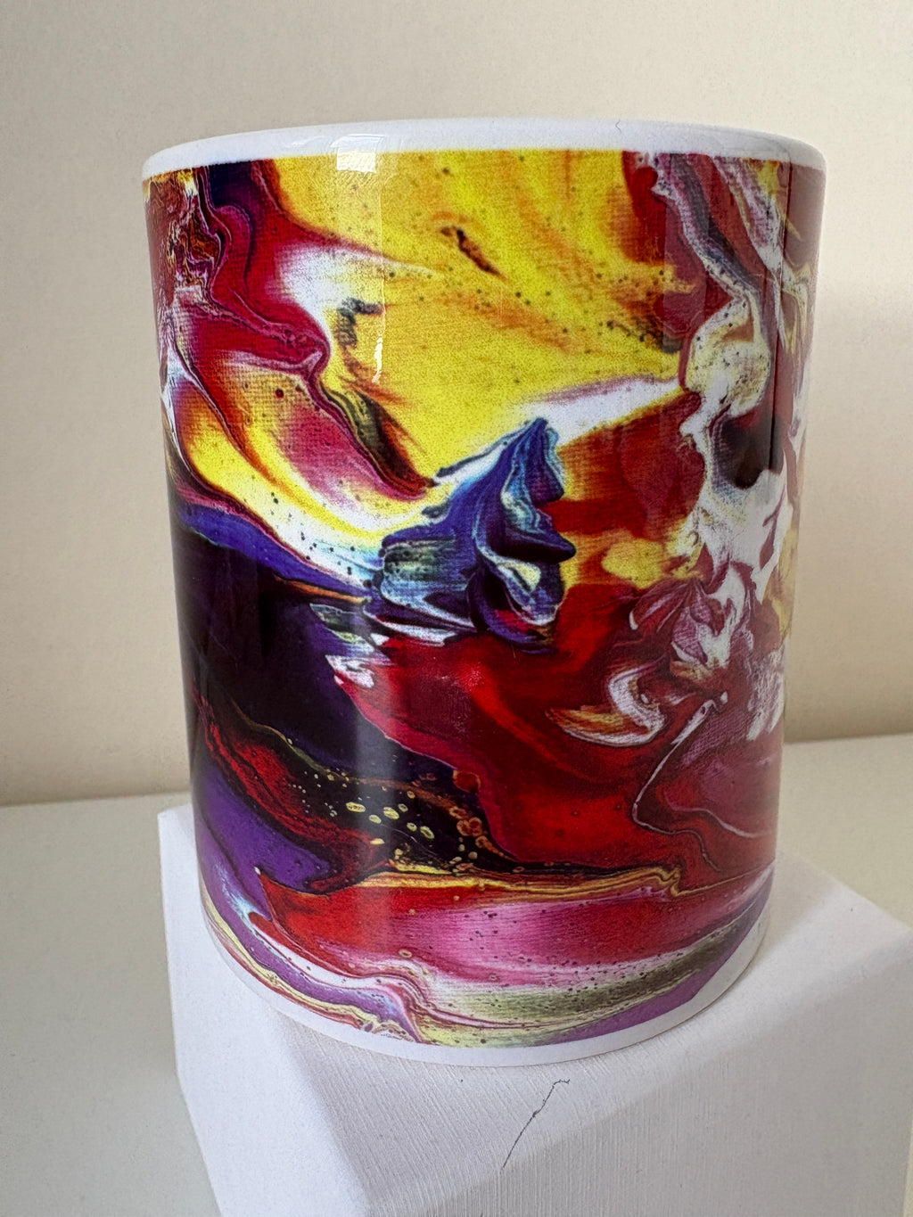 Set A of 4 Bright original design abstract Art Mugs (9oz/250ml)