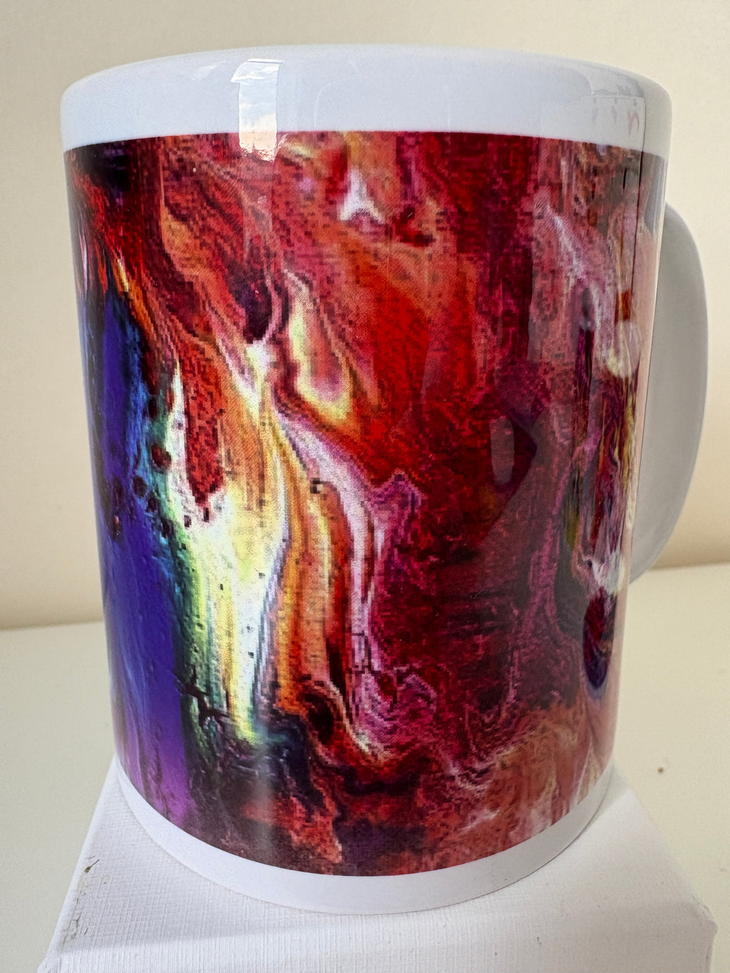 Set B of 4 Bright original design abstract Art Mugs (9oz/250ml)