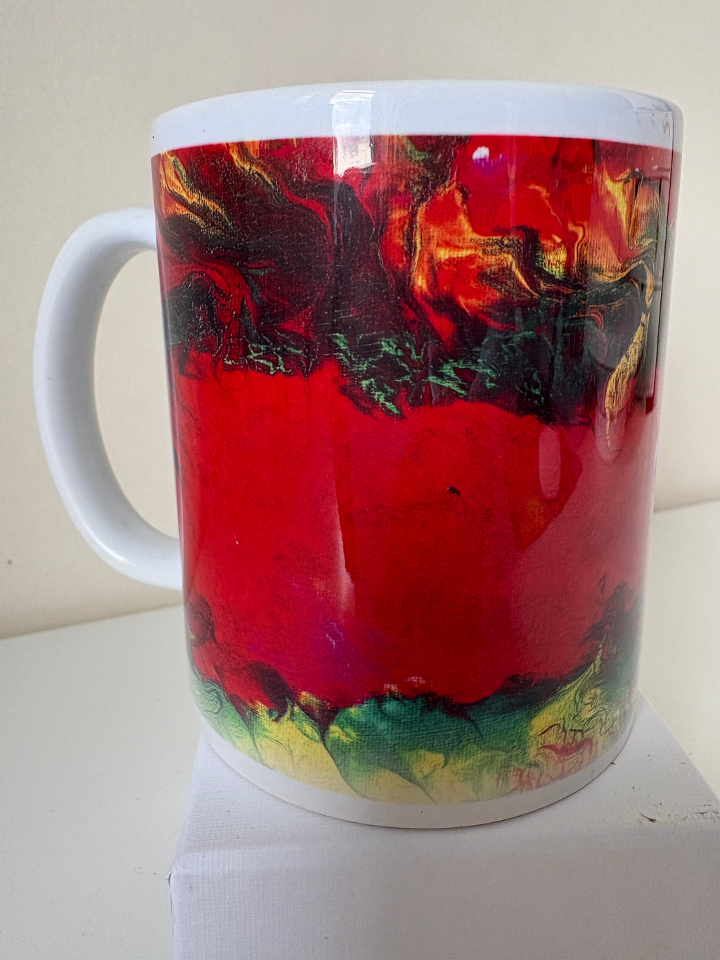 Set B of 4 Bright original design abstract Art Mugs (9oz/250ml)