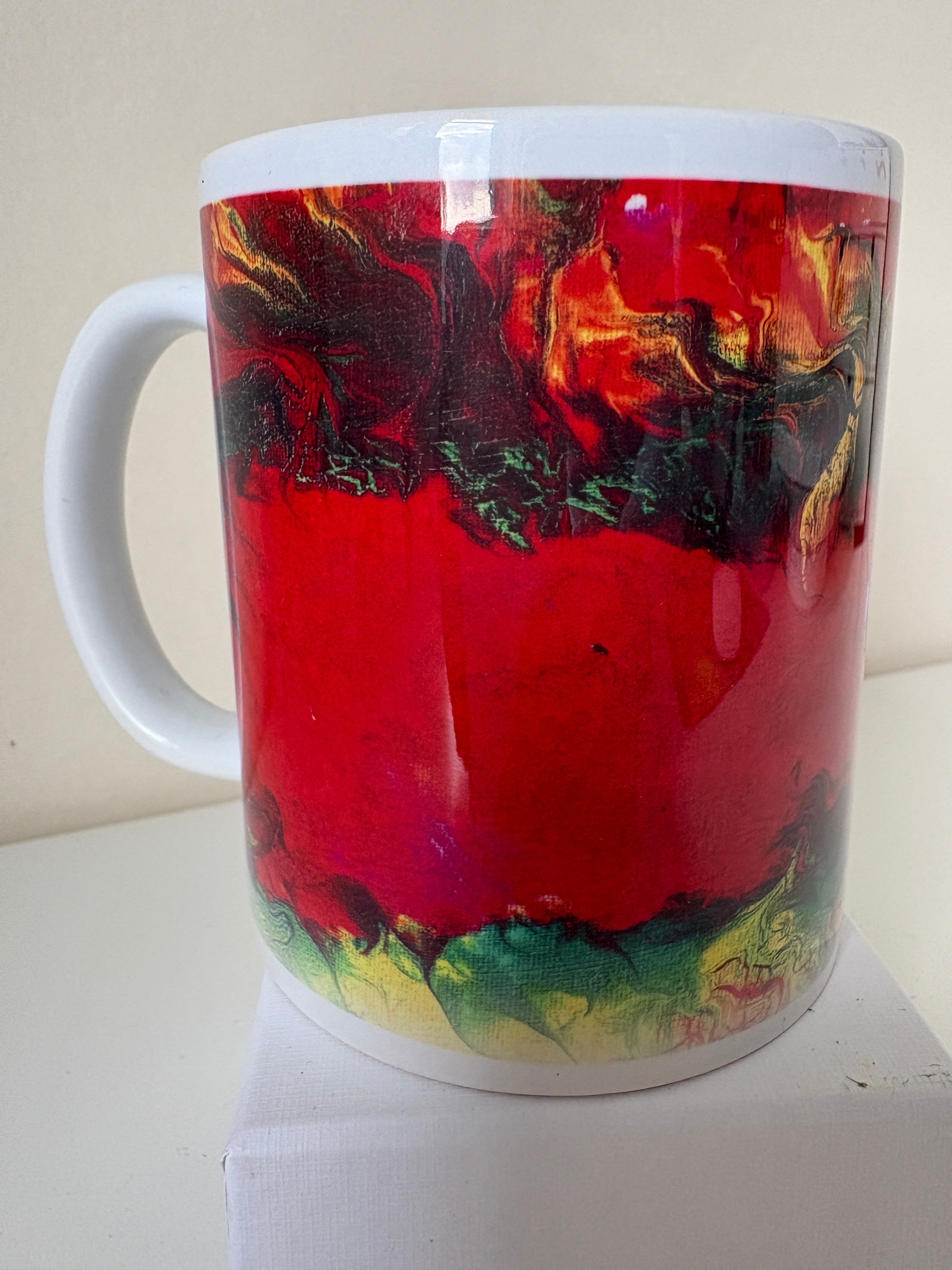 Set B of 4 Bright original design abstract Art Mugs (9oz/250ml)