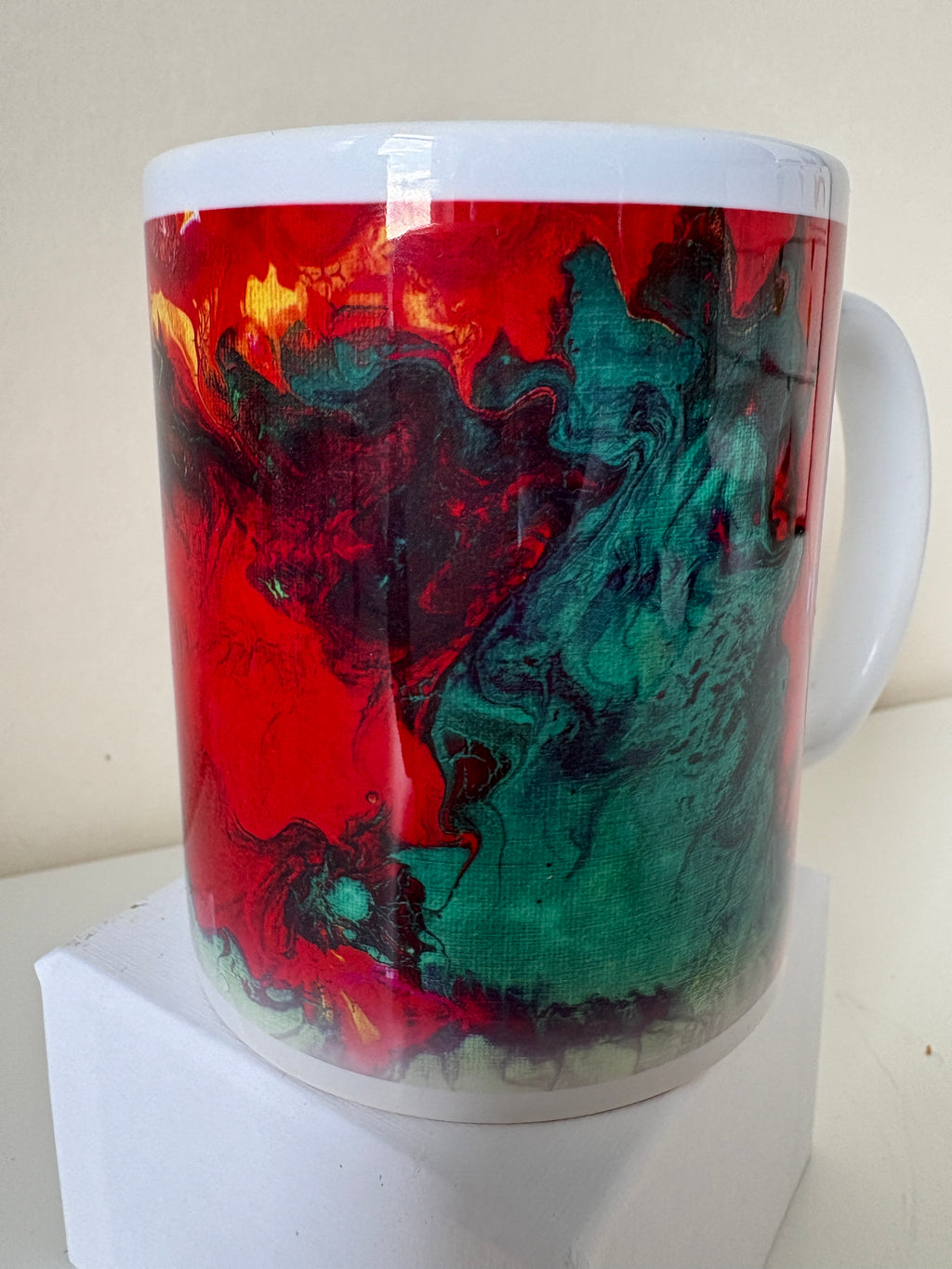 Set B of 4 Bright original design abstract Art Mugs (9oz/250ml)