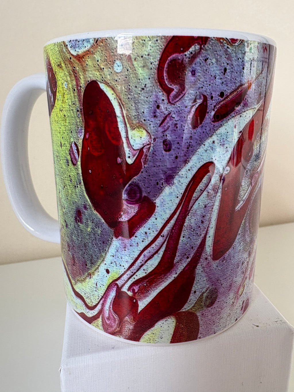 Set C of 4 Bright original design abstract Art Mugs (9oz/250ml)