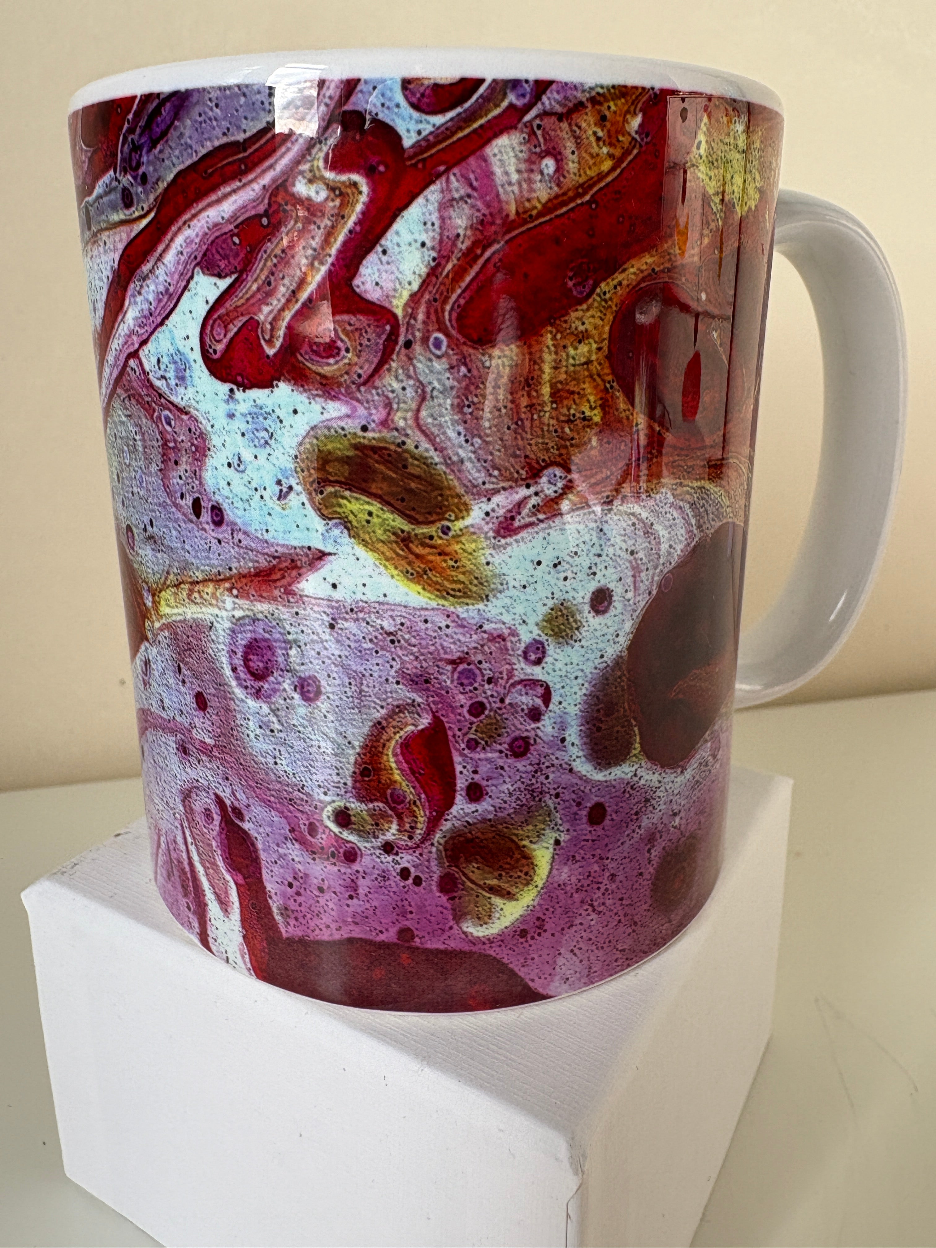 Set C of 4 Bright original design abstract Art Mugs (9oz/250ml)