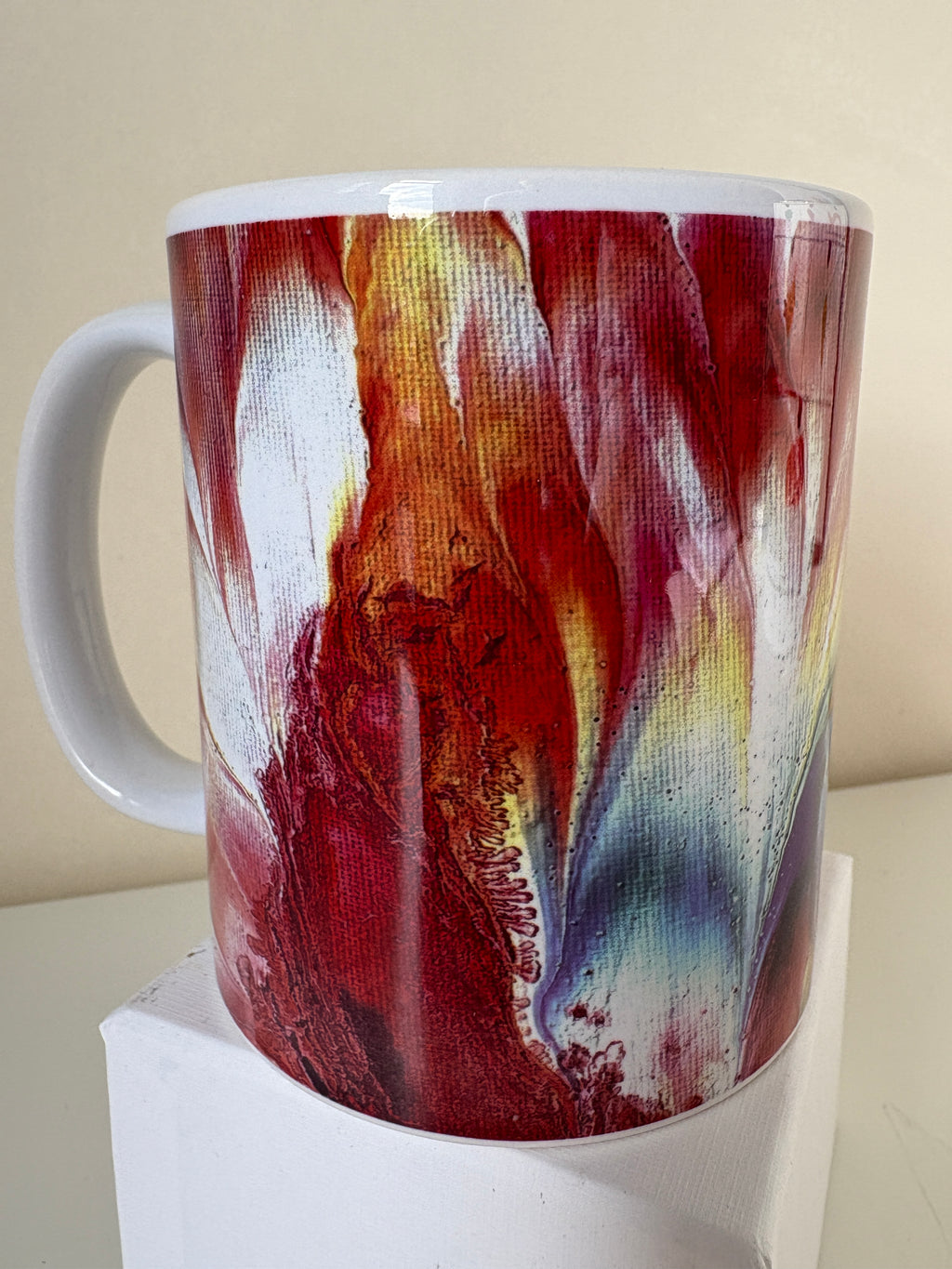 Set C of 4 Bright original design abstract Art Mugs (9oz/250ml)