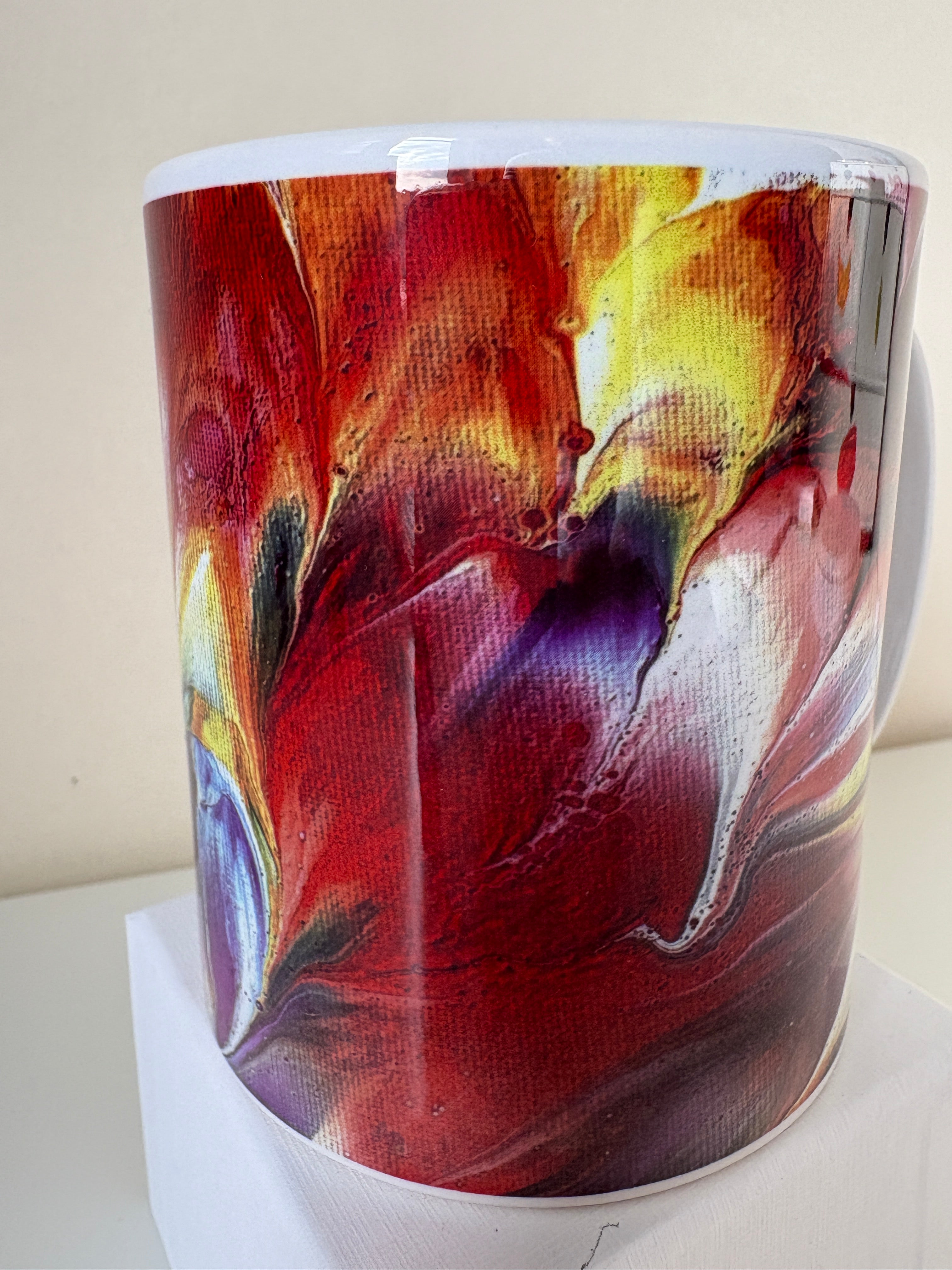 Set C of 4 Bright original design abstract Art Mugs (9oz/250ml)