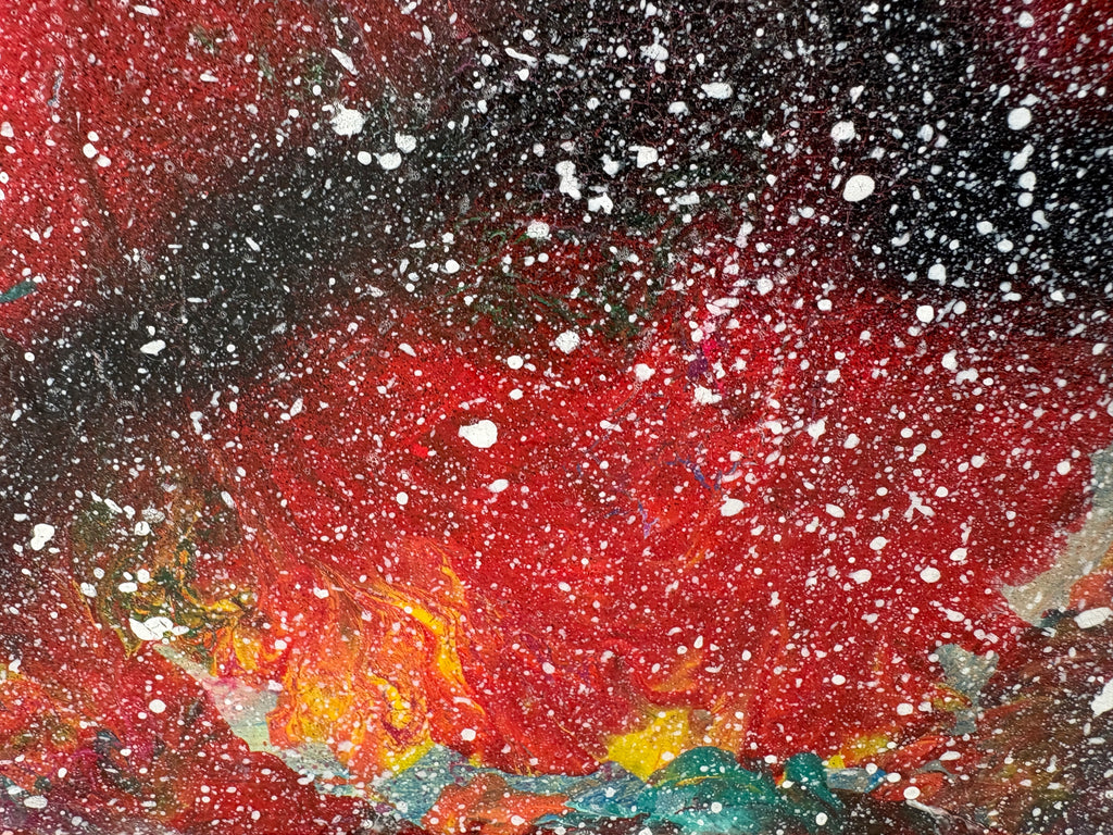 "Space Hot  / Space Cold" - Two Original Acrylic paintings - 20 x 20 cm