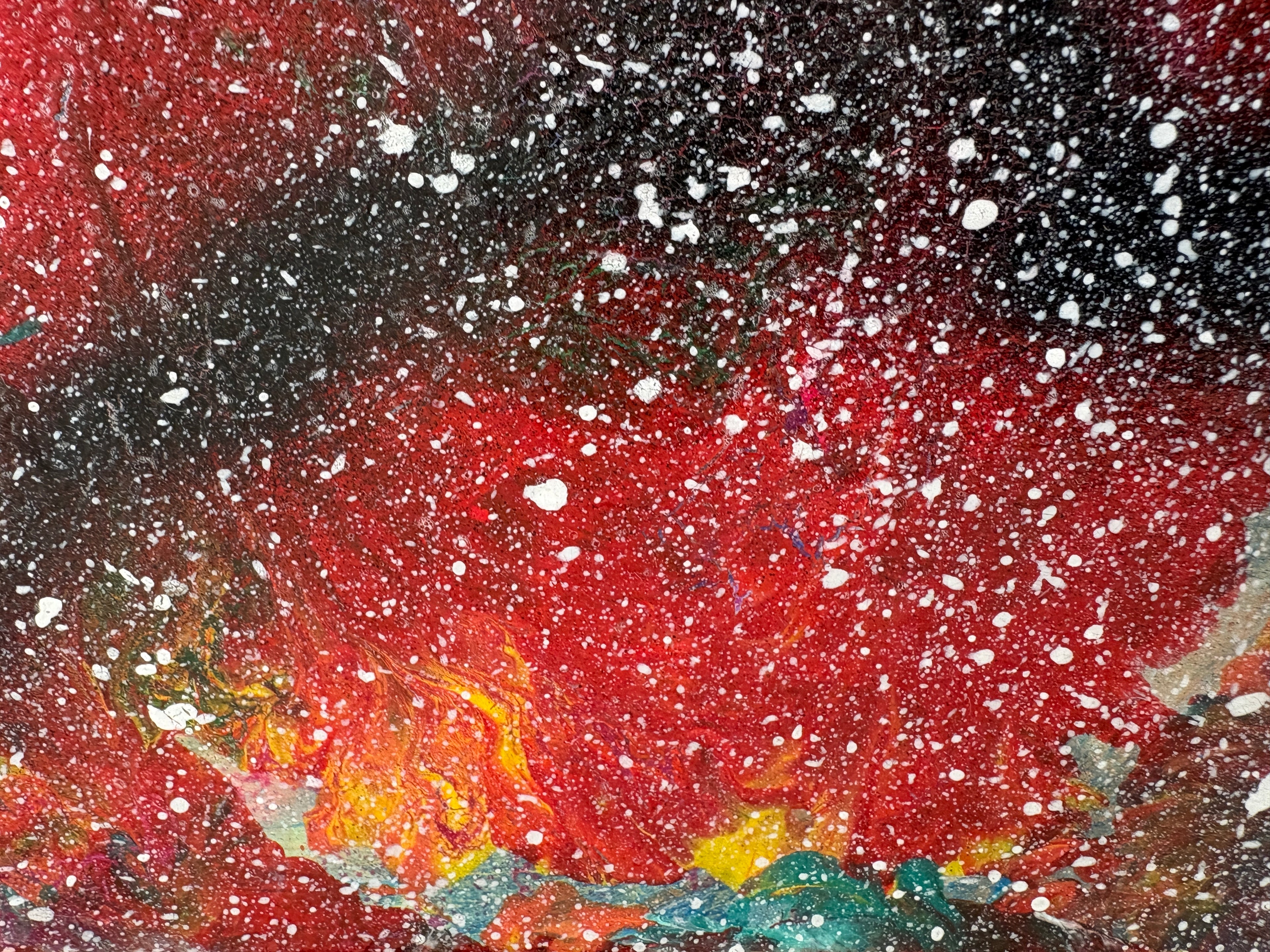 "Space Hot  / Space Cold" - Two Original Acrylic paintings - 20 x 20 cm