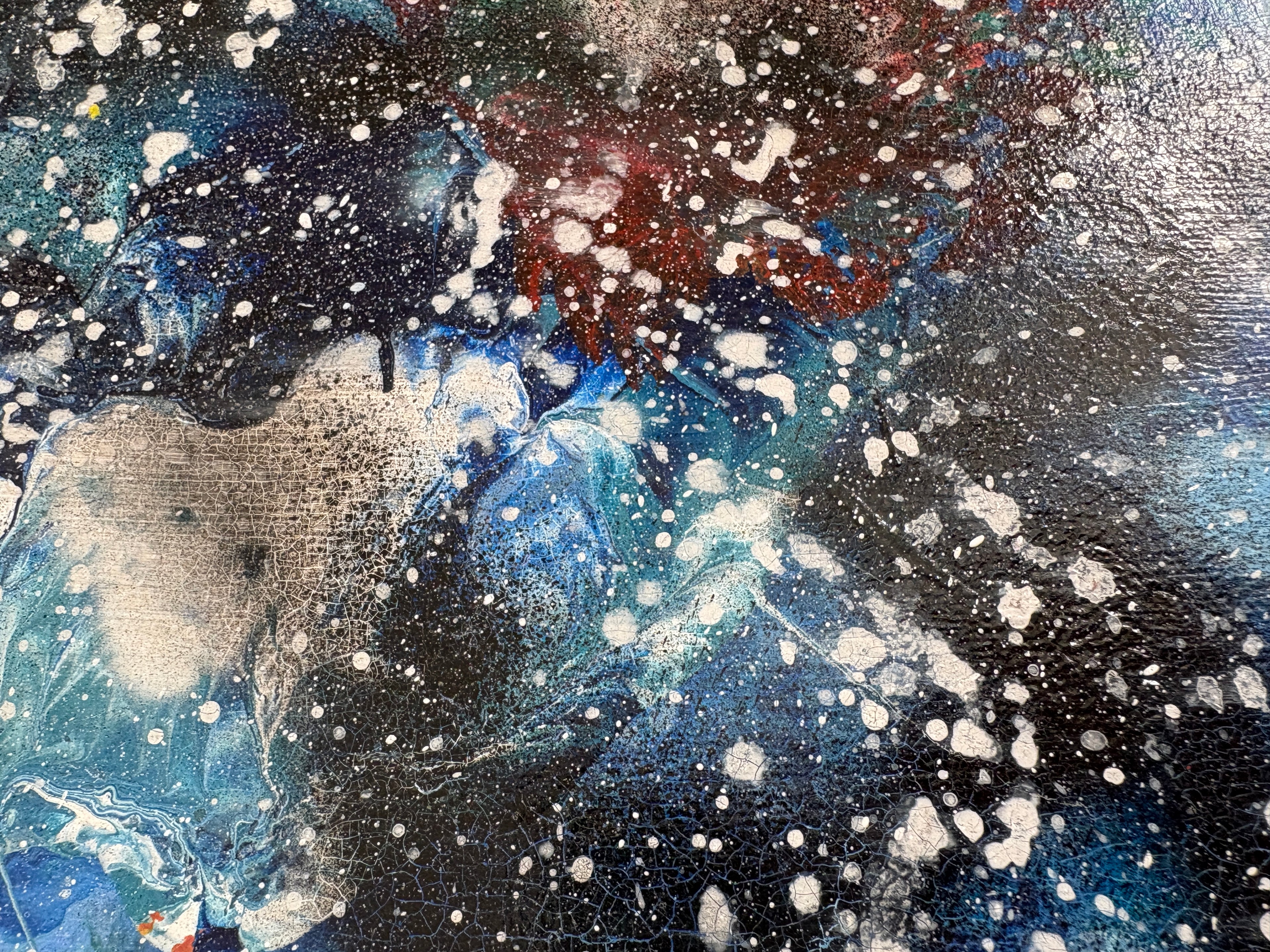 "Space Hot  / Space Cold" - Two Original Acrylic paintings - 20 x 20 cm