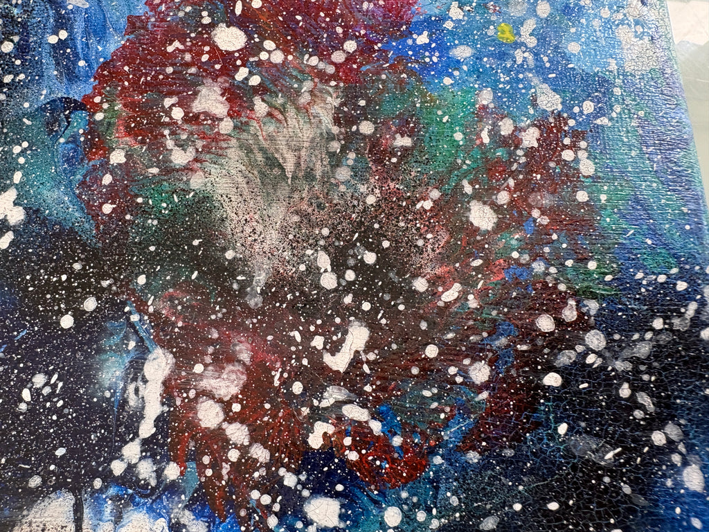 "Space Hot  / Space Cold" - Two Original Acrylic paintings - 20 x 20 cm