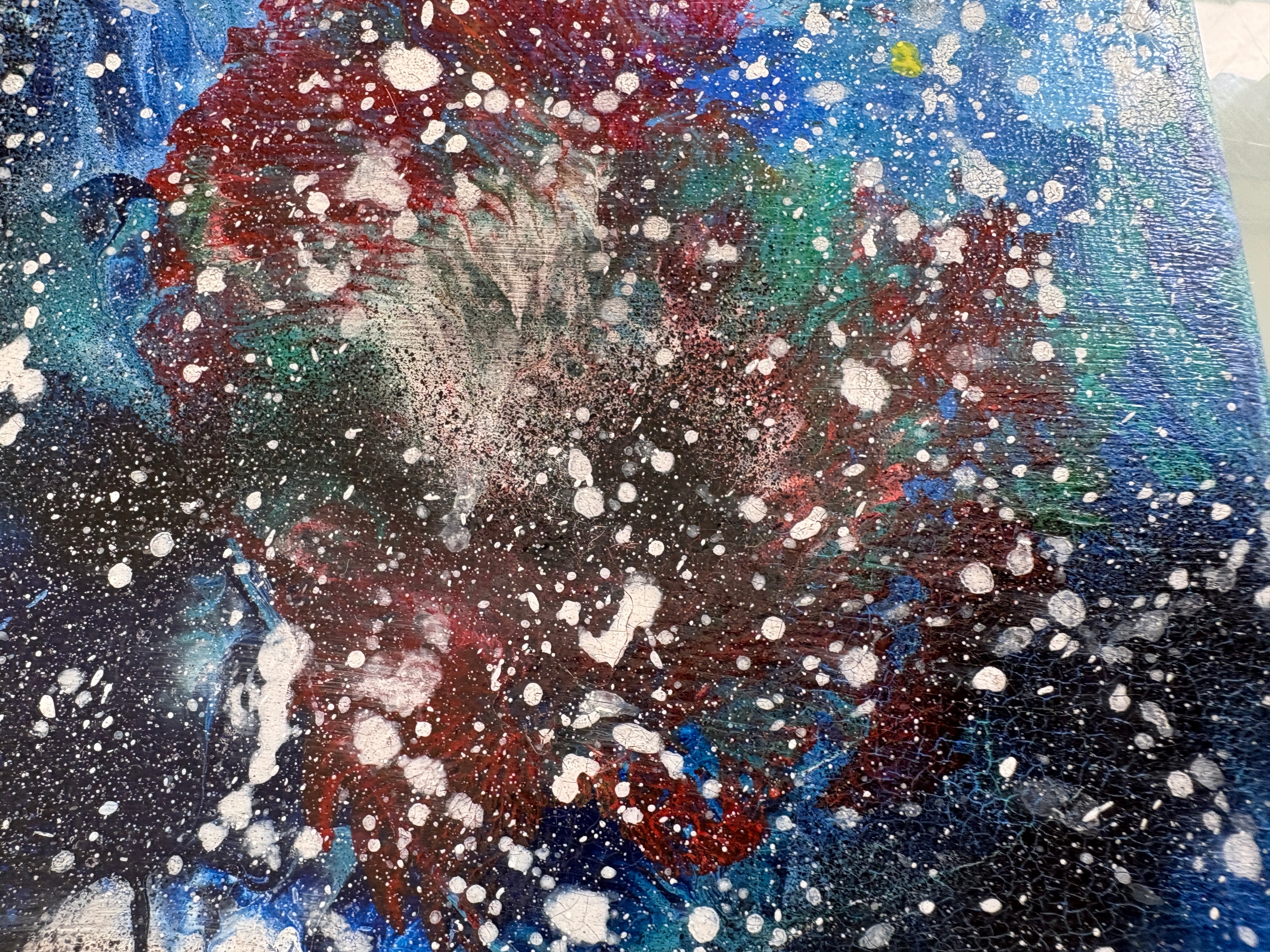"Space Hot  / Space Cold" - Two Original Acrylic paintings - 20 x 20 cm