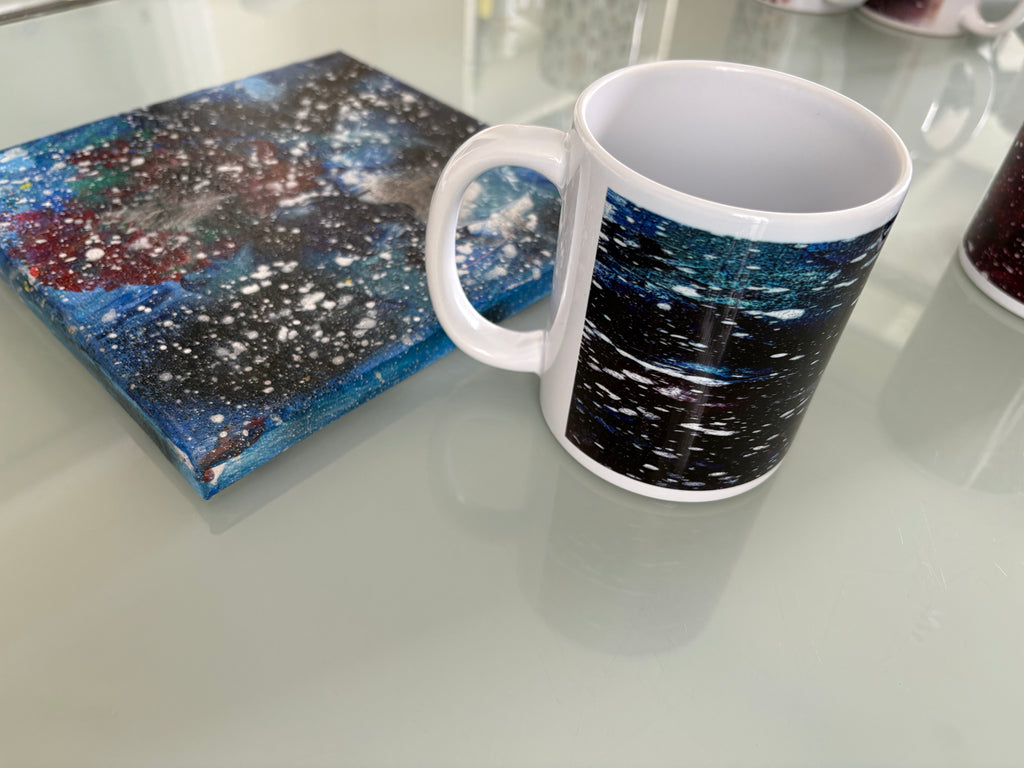 "Space Hot  / Space Cold" - Two Original Acrylic paintings - 20 x 20 cm