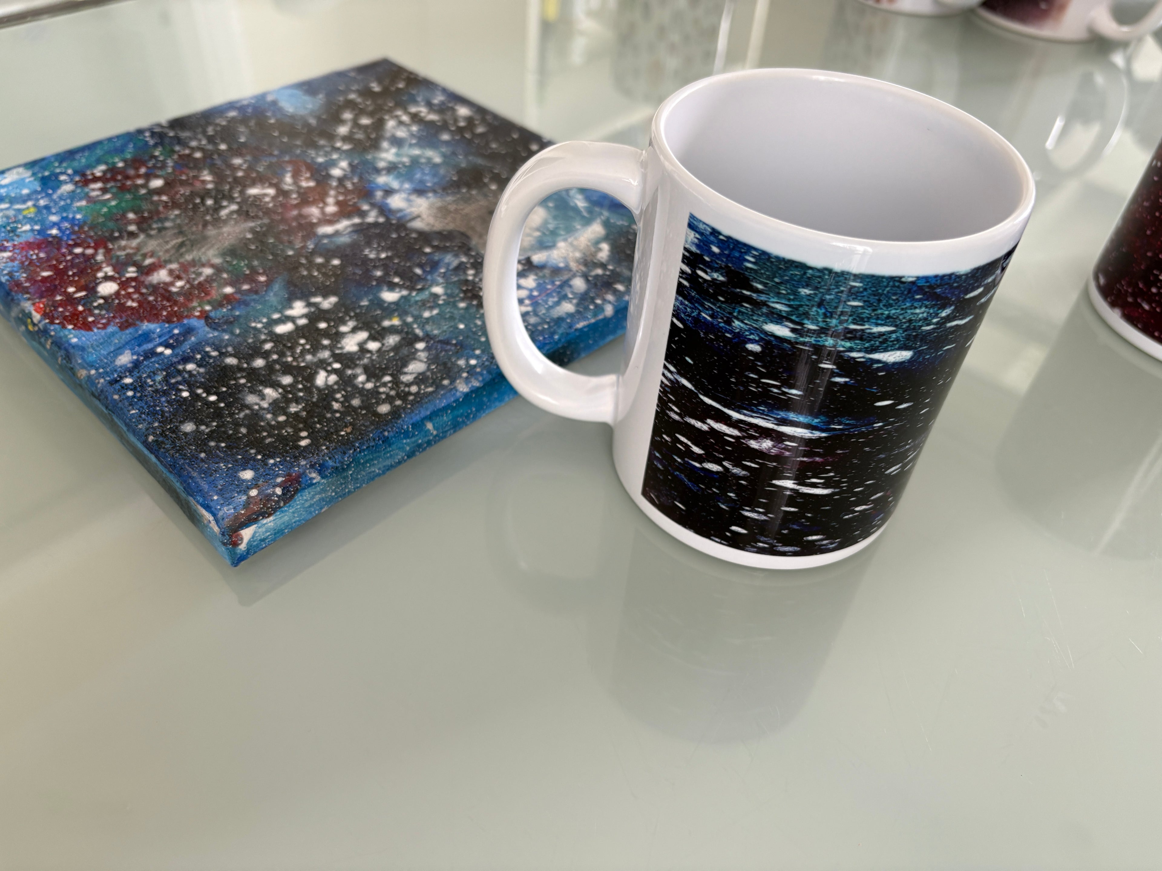 "Space Hot  / Space Cold" - Two Original Acrylic paintings - 20 x 20 cm