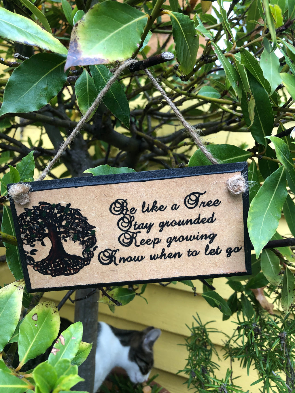 “Be Like a Tree” Hand‑Painted Wooden Plaque (8x4")