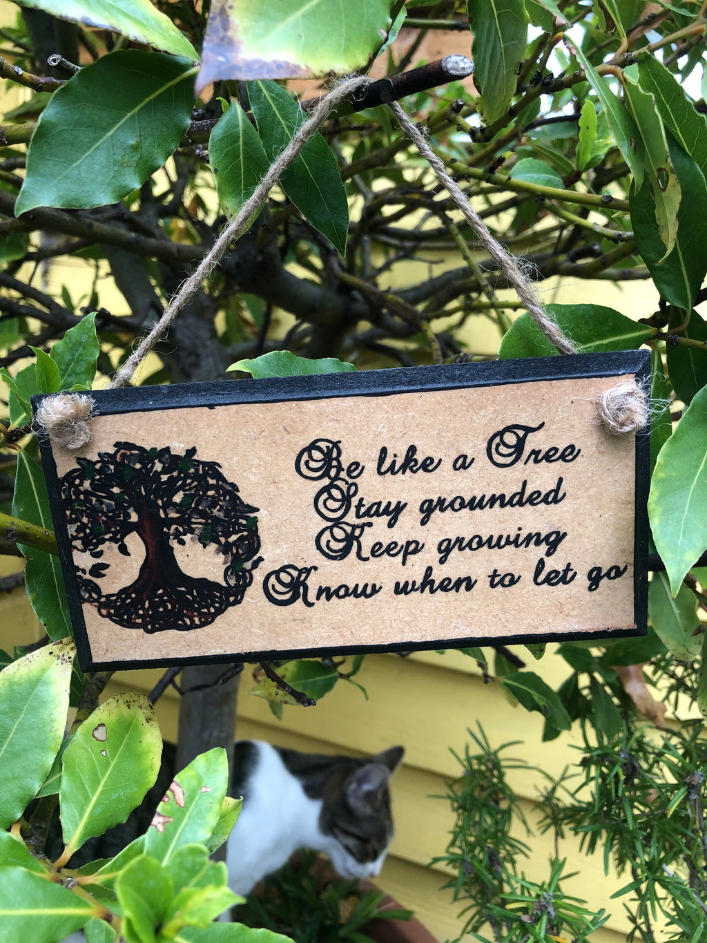 “Be Like a Tree” Hand‑Painted Wooden Plaque (8x4")