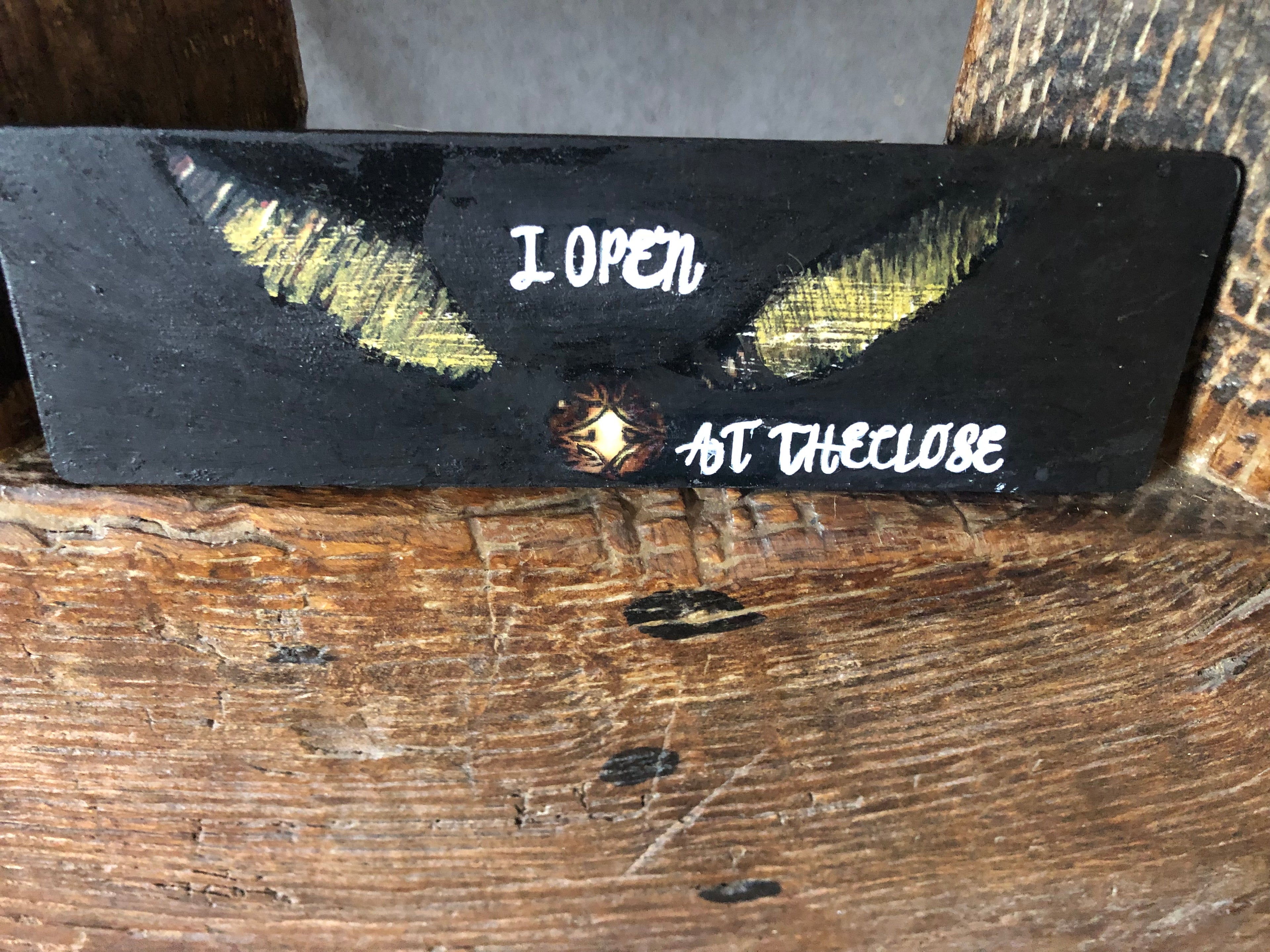 Wood‑Hand‑Painted Bookmark – “I Open at the Close” (Harry Potter Inspired)