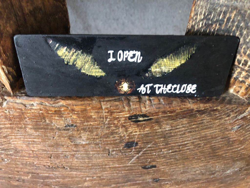 Wood‑Hand‑Painted Bookmark – “I Open at the Close” (Harry Potter Inspired)