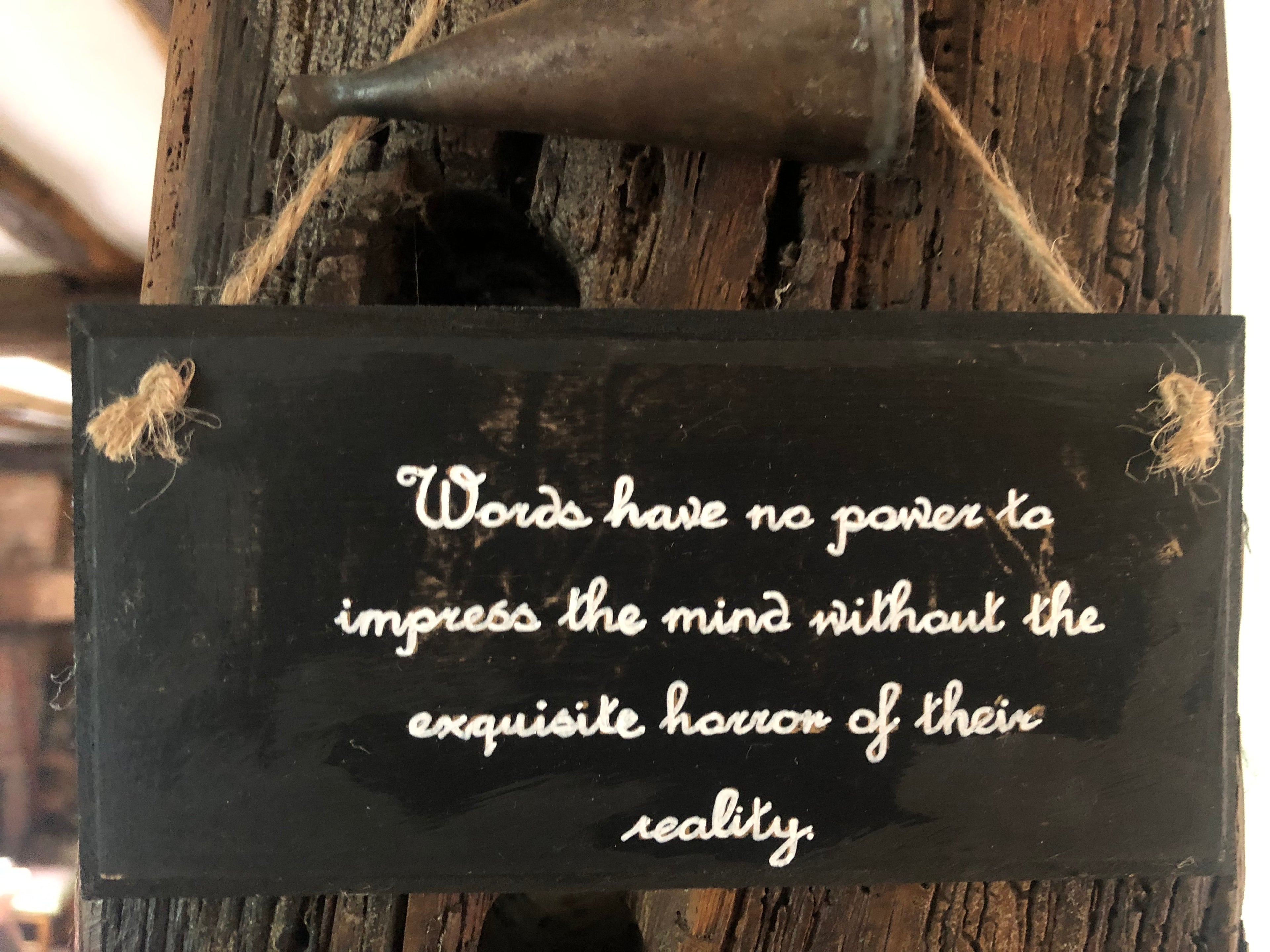 “Words have no power to impress..." – Edgar Allan Poe Quote Hand painted Plaque