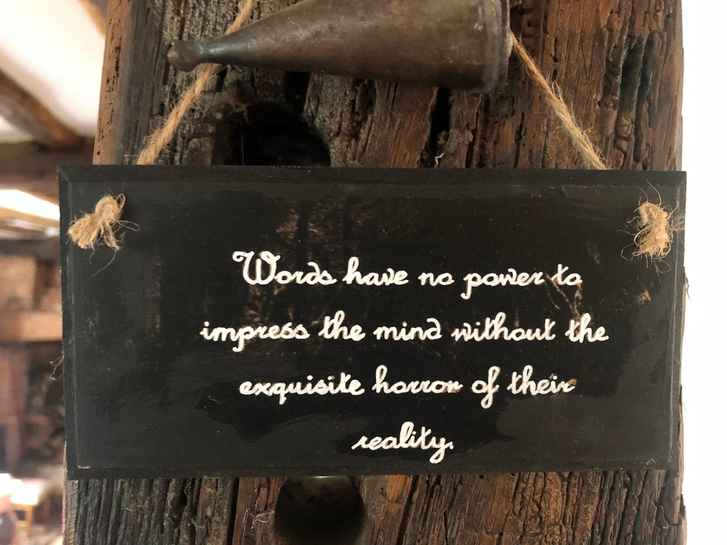 “Words have no power to impress..." – Edgar Allan Poe Quote Hand painted Plaque
